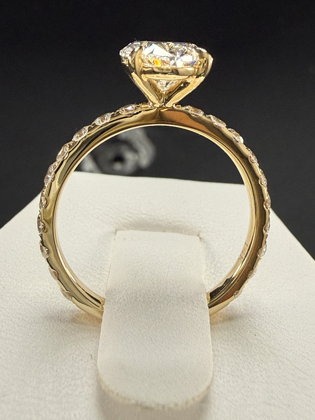 Oval Lab Grown Diamond Engagement Ring | 3.77ct IGI Certified | 14K Yellow Gold