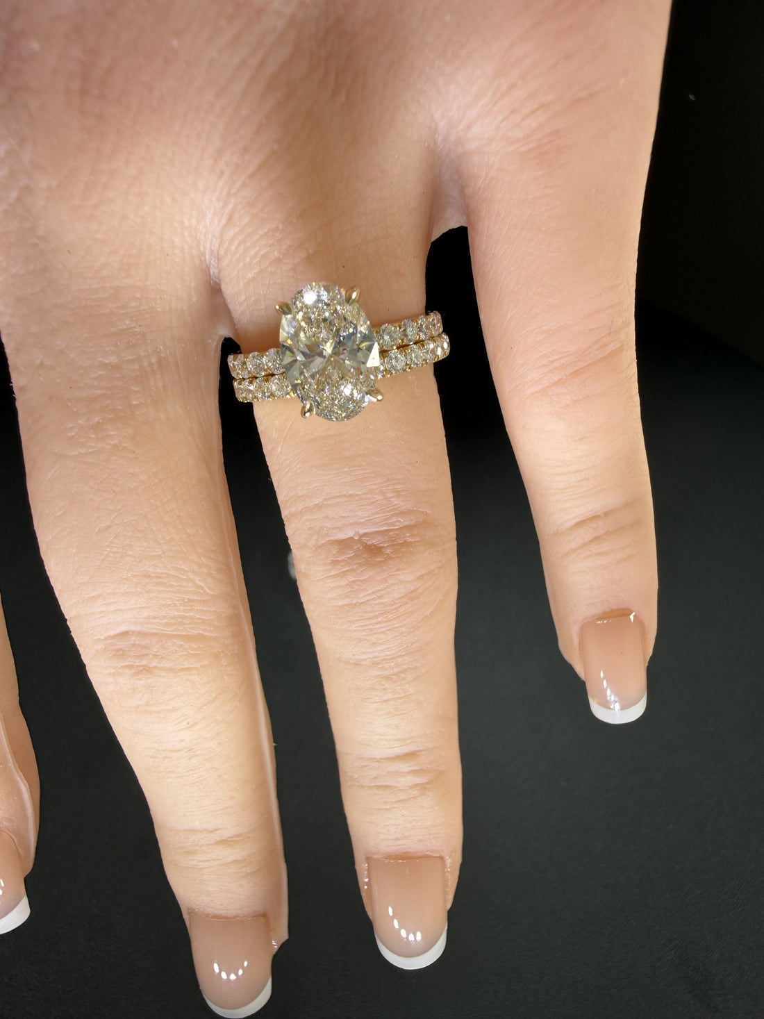 Oval Lab Grown Diamond Engagement Ring | 3.77ct IGI Certified | 14K Yellow Gold