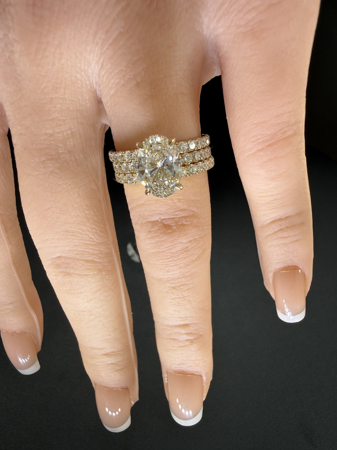 Oval Lab Grown Diamond Engagement Ring | 3.77ct IGI Certified | 14K Yellow Gold