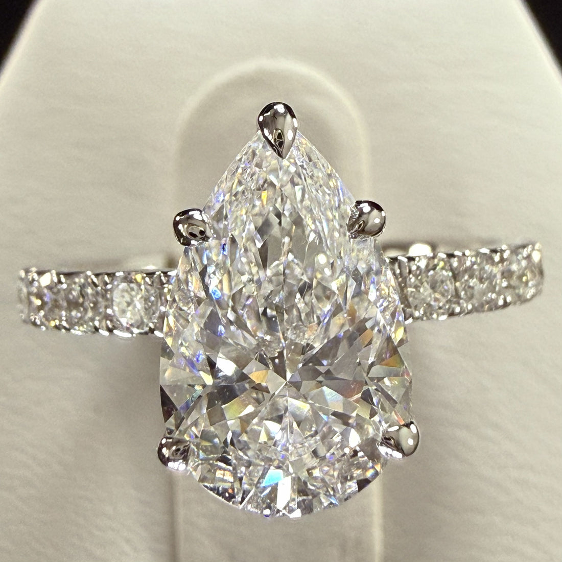 Pear Lab Grown Diamond Engagement Ring | 2.75ct IGI Certified | 14K White Gold
