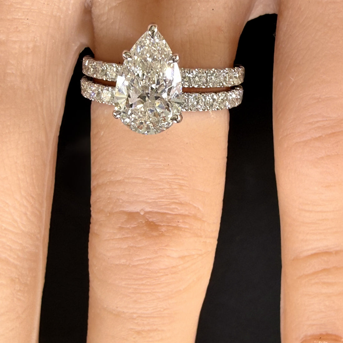 Pear Lab Grown Diamond Engagement Ring | 2.75ct IGI Certified | 14K White Gold