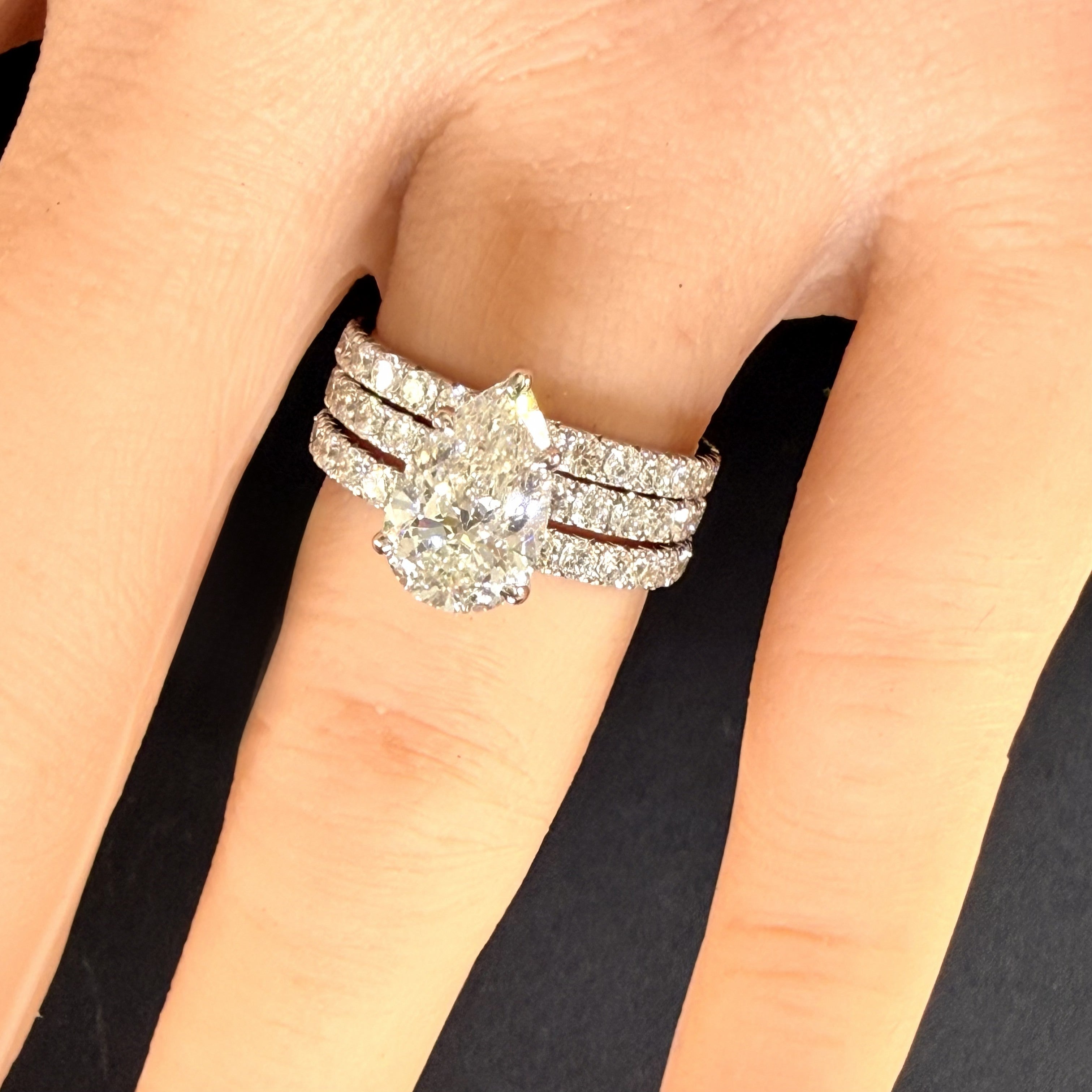 Pear Lab Grown Diamond Engagement Ring | 2.75ct IGI Certified | 14K White Gold