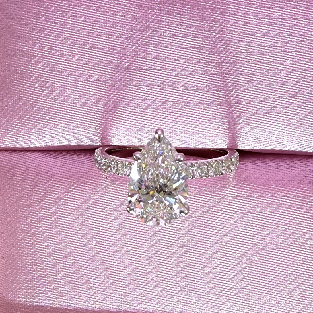 Pear Lab Grown Diamond Engagement Ring | 2.75ct IGI Certified | 14K White Gold