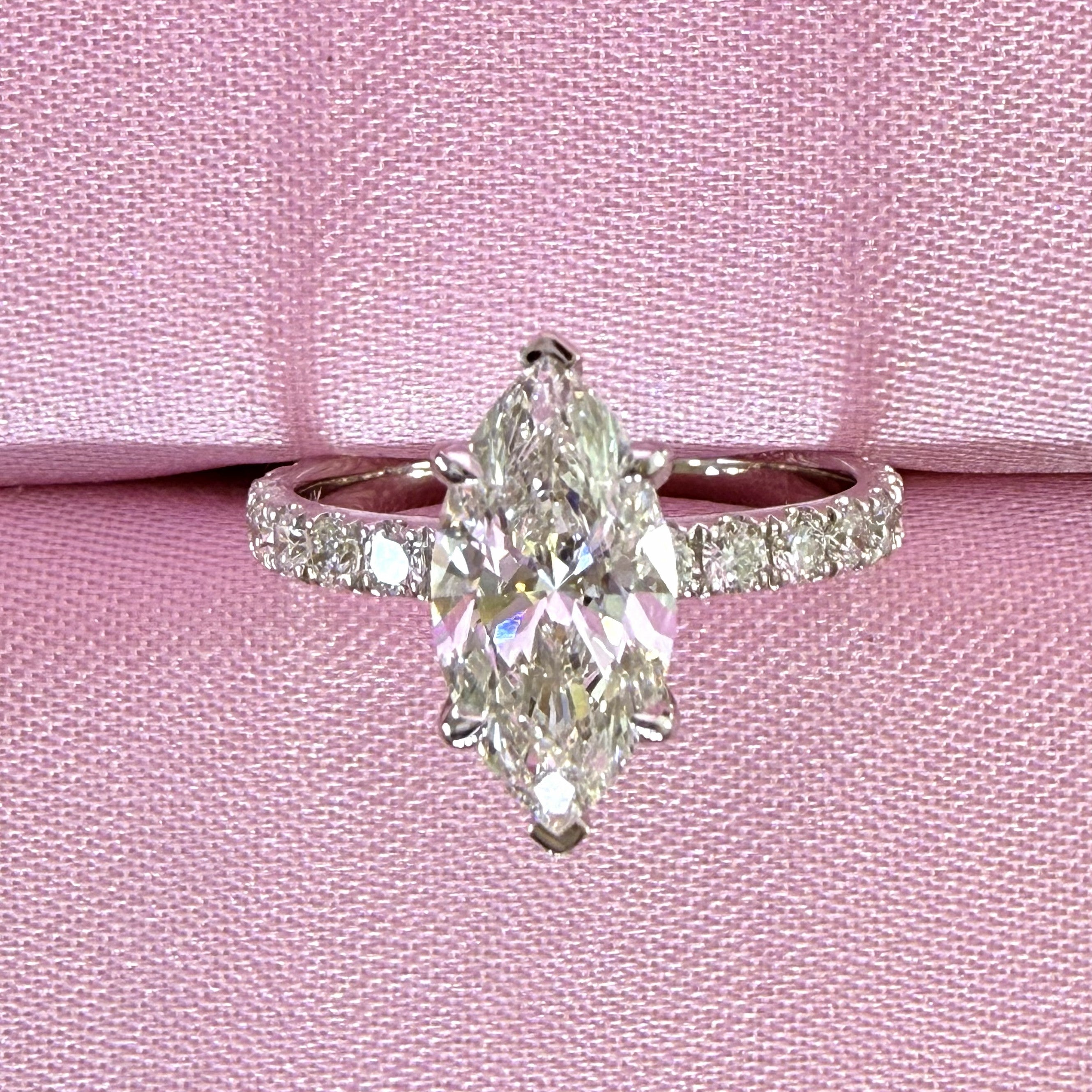 2.25 ct marquise-cut diamond engagement ring