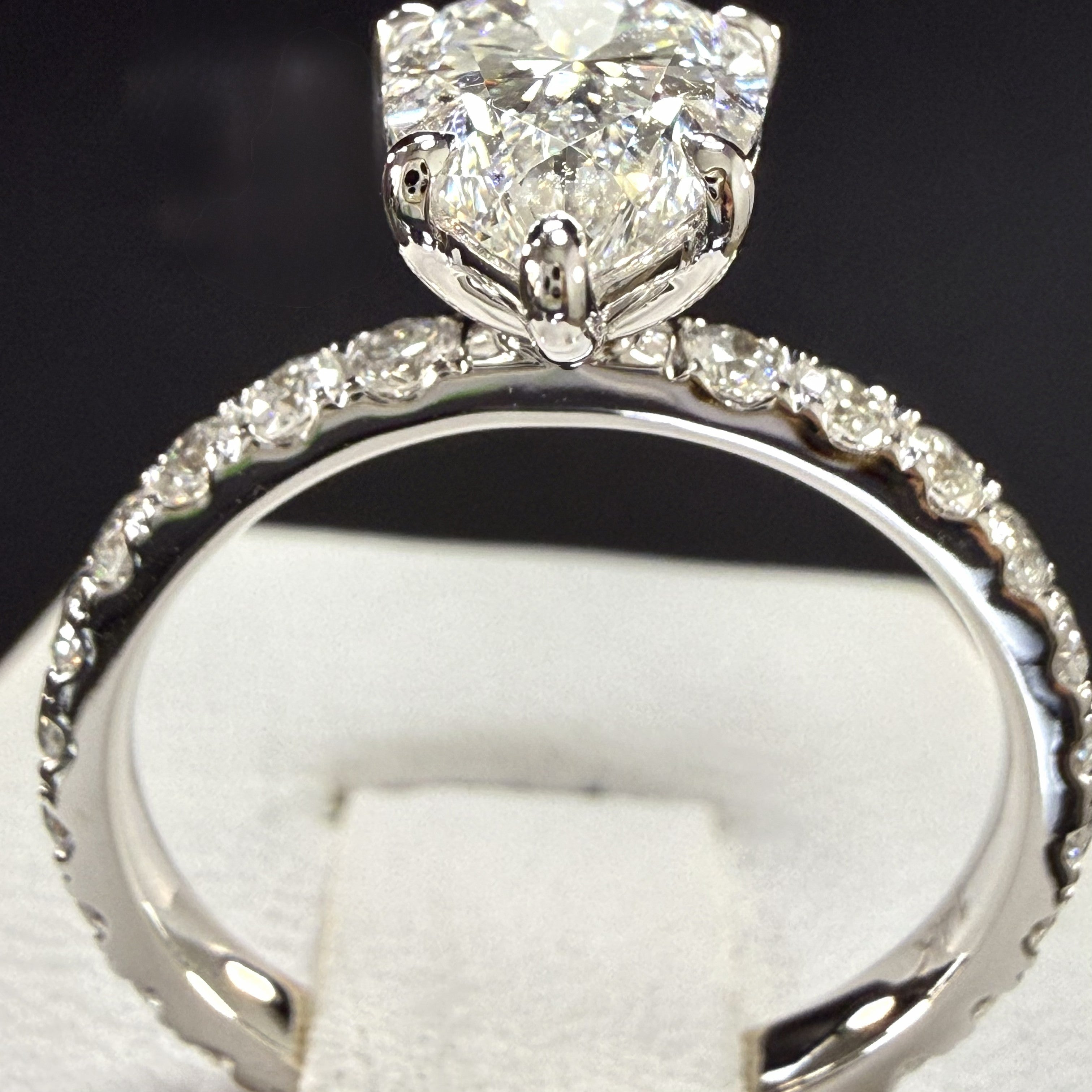 Pear Lab Grown Diamond Engagement Ring | 3.55ct IGI Certified | 14K Yellow Gold