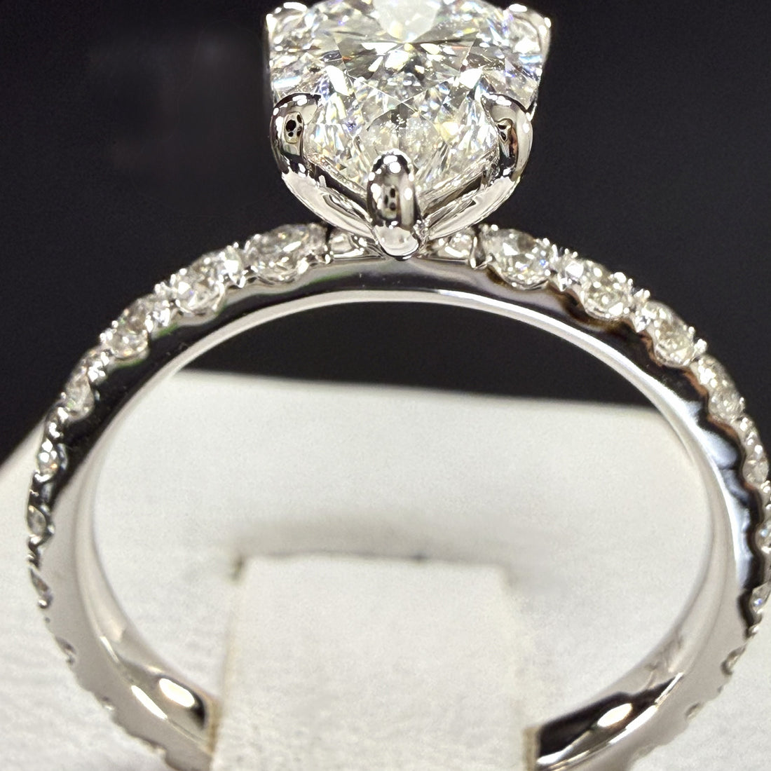 Pear Lab Grown Diamond Engagement Ring | 3.55ct IGI Certified | 14K Yellow Gold