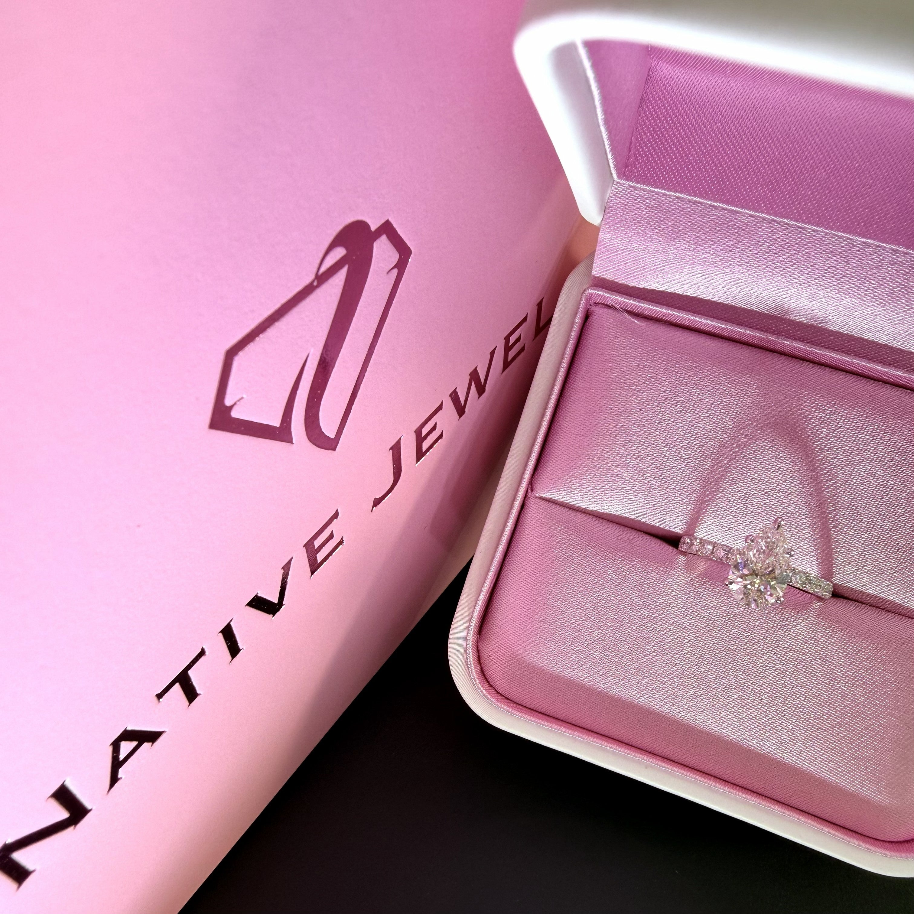 Pear Lab Grown Diamond Engagement Ring | 3.55ct IGI Certified | 14K Yellow Gold