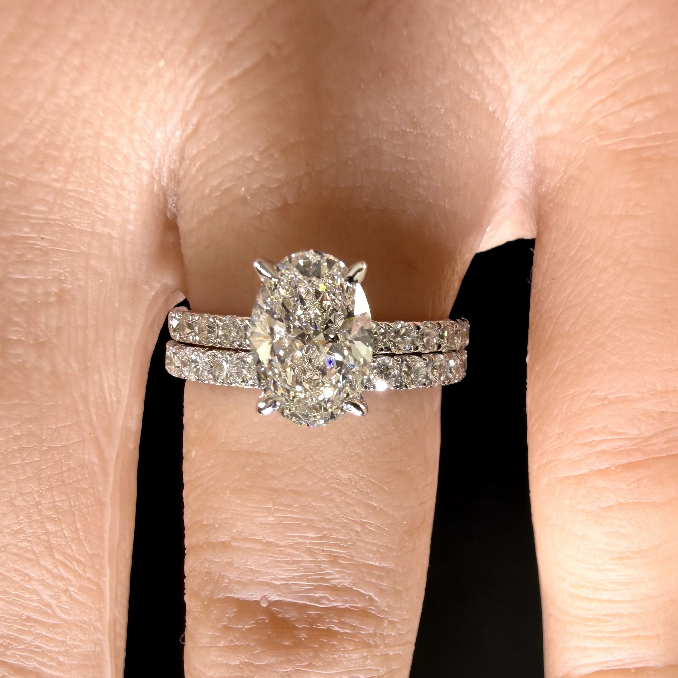 Oval Lab Grown Diamond Engagement Ring | 2.25ct IGI Certified | 14K White Gold