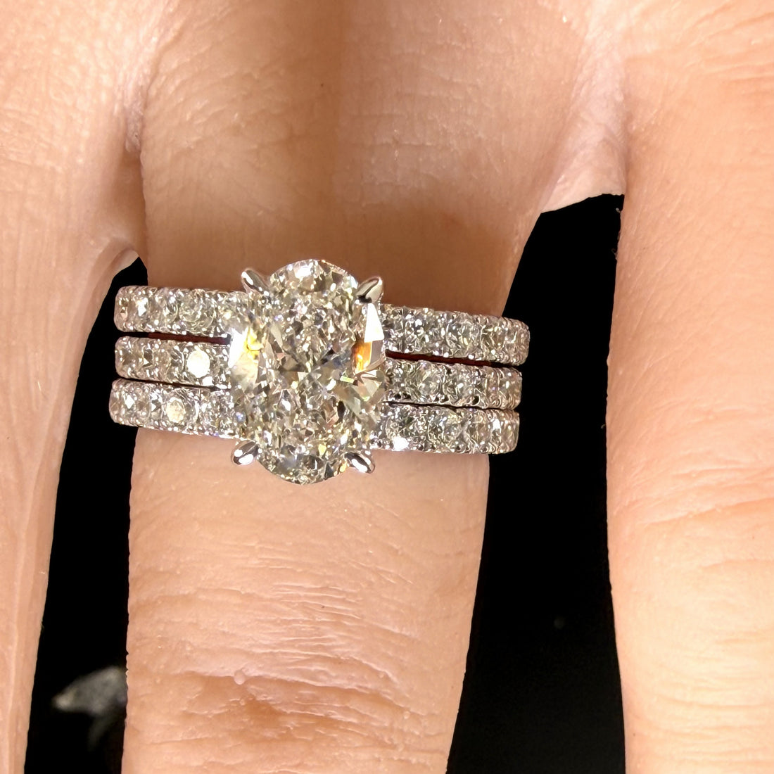 Oval Lab Grown Diamond Engagement Ring | 2.25ct IGI Certified | 14K White Gold