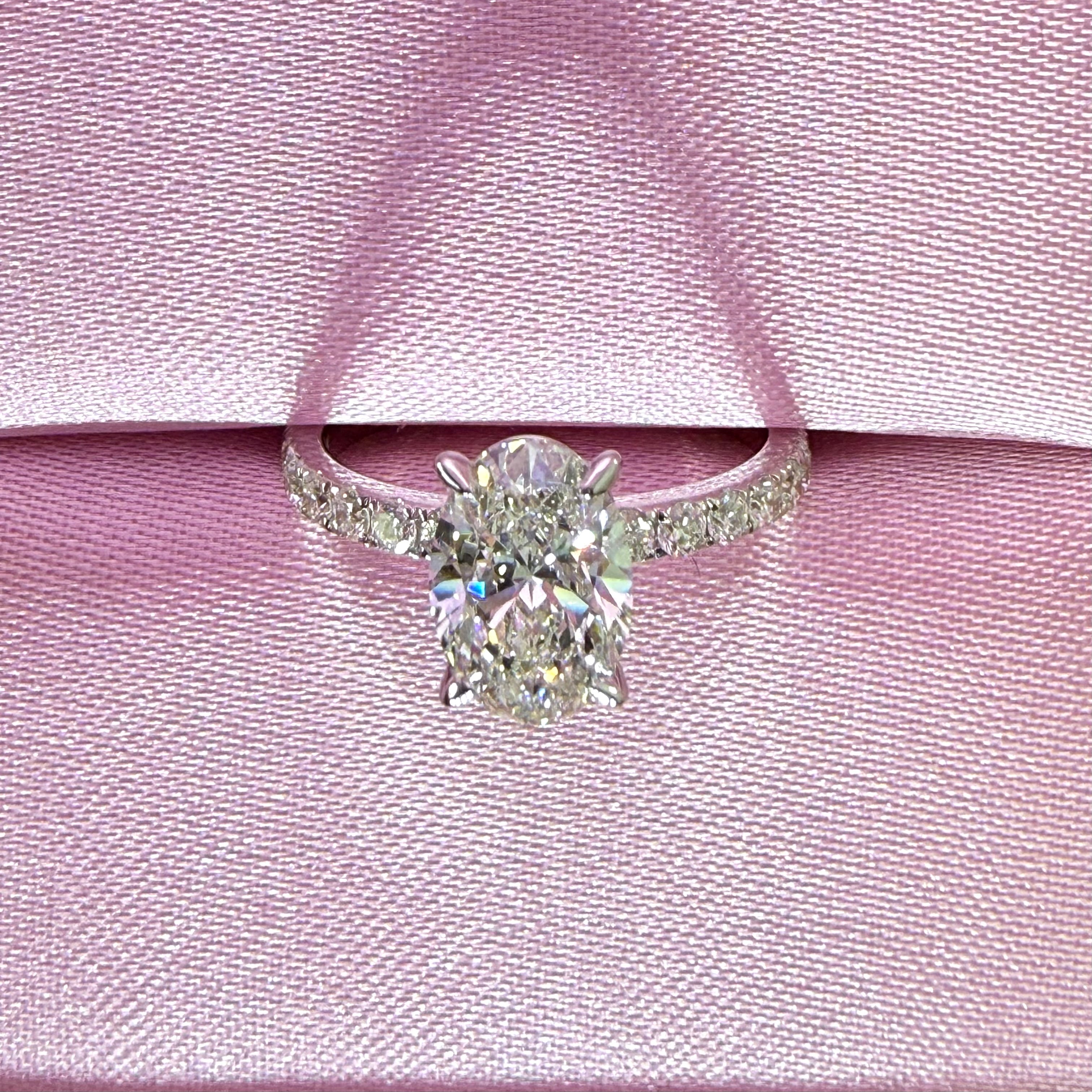 Oval Lab Grown Diamond Engagement Ring | 2.75ct IGI Certified | 14K White Gold