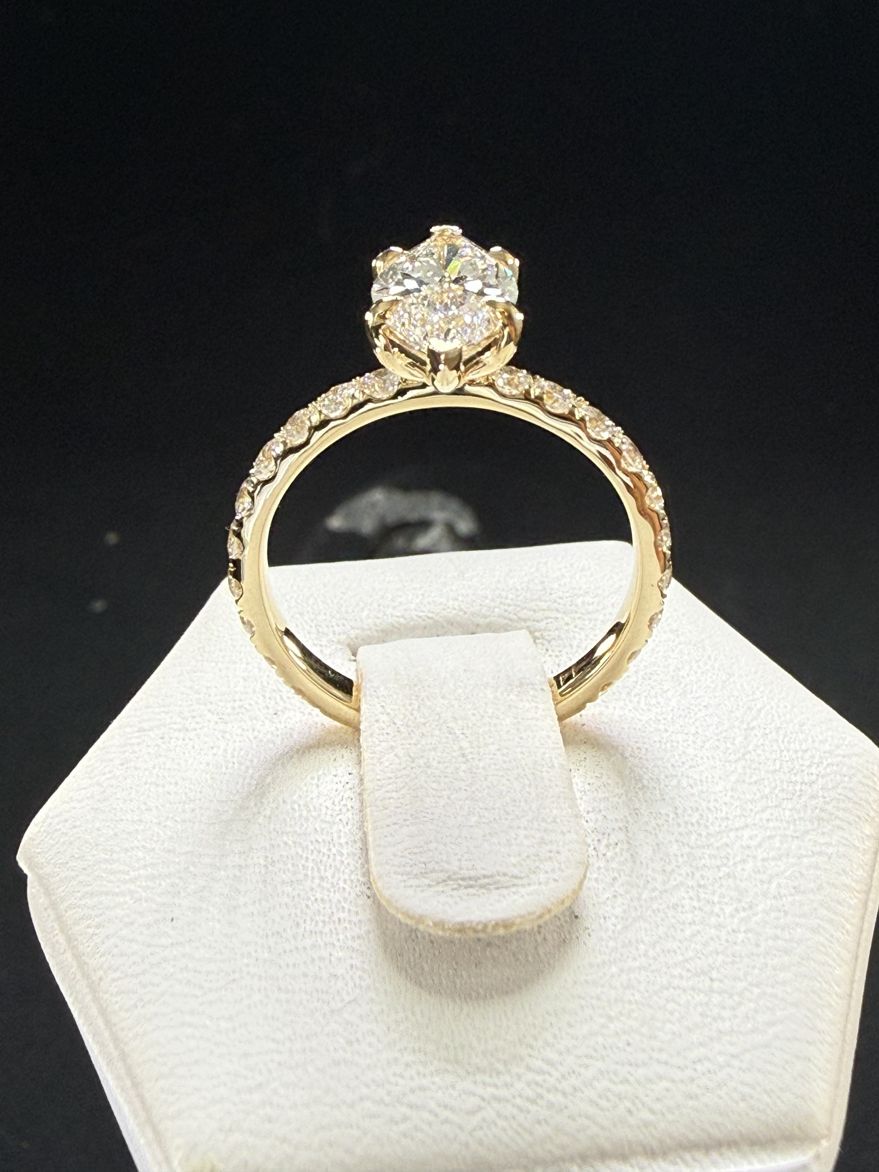 Marquise Lab Grown Diamond Engagement Ring | 2.27ct IGI Certified | 14K Yellow Gold