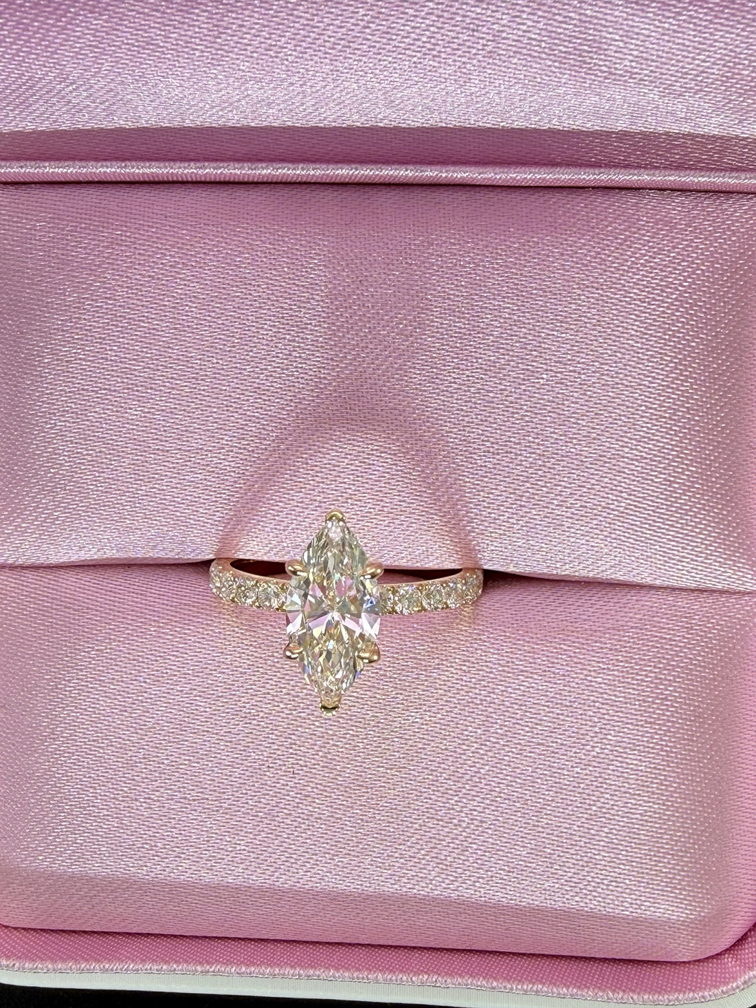 Marquise Lab Grown Diamond Engagement Ring | 2.27ct IGI Certified | 14K Yellow Gold