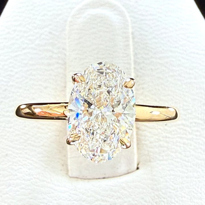 Lab Grown Diamond IGI Certified 14K Yellow Solitaire Gold Engagement Ring