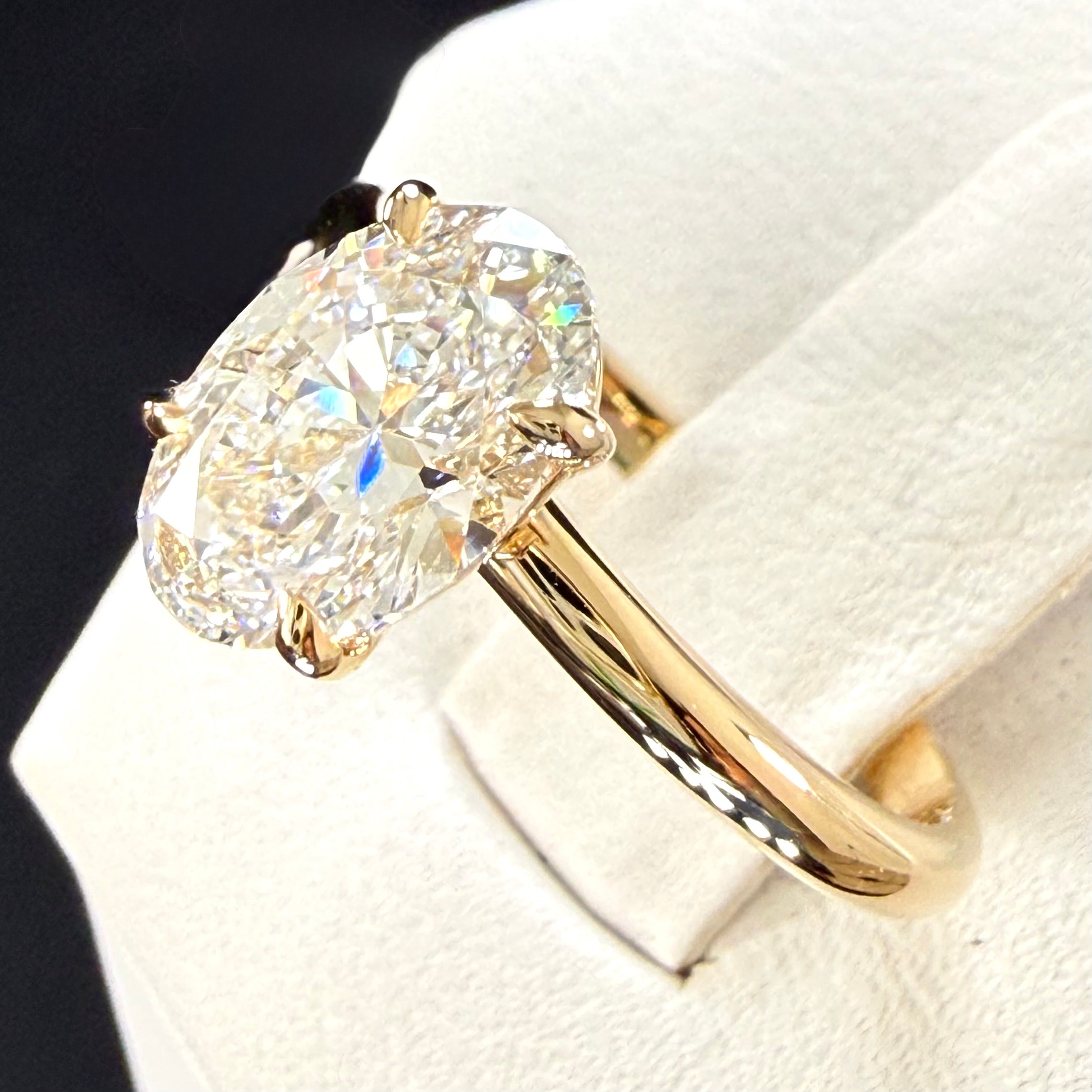 Oval Lab Grown Diamond Engagement Ring | 1.5ct IGI Certified | 14K Yellow Gold Solitaire