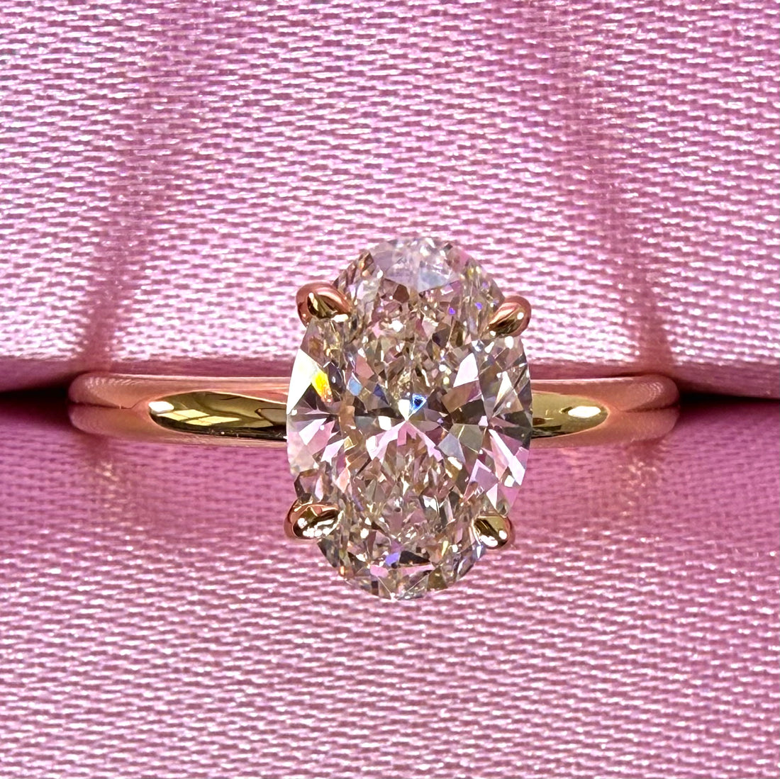 Oval Lab Grown Diamond Engagement Ring | 1.5ct IGI Certified | 14K Yellow Gold Solitaire