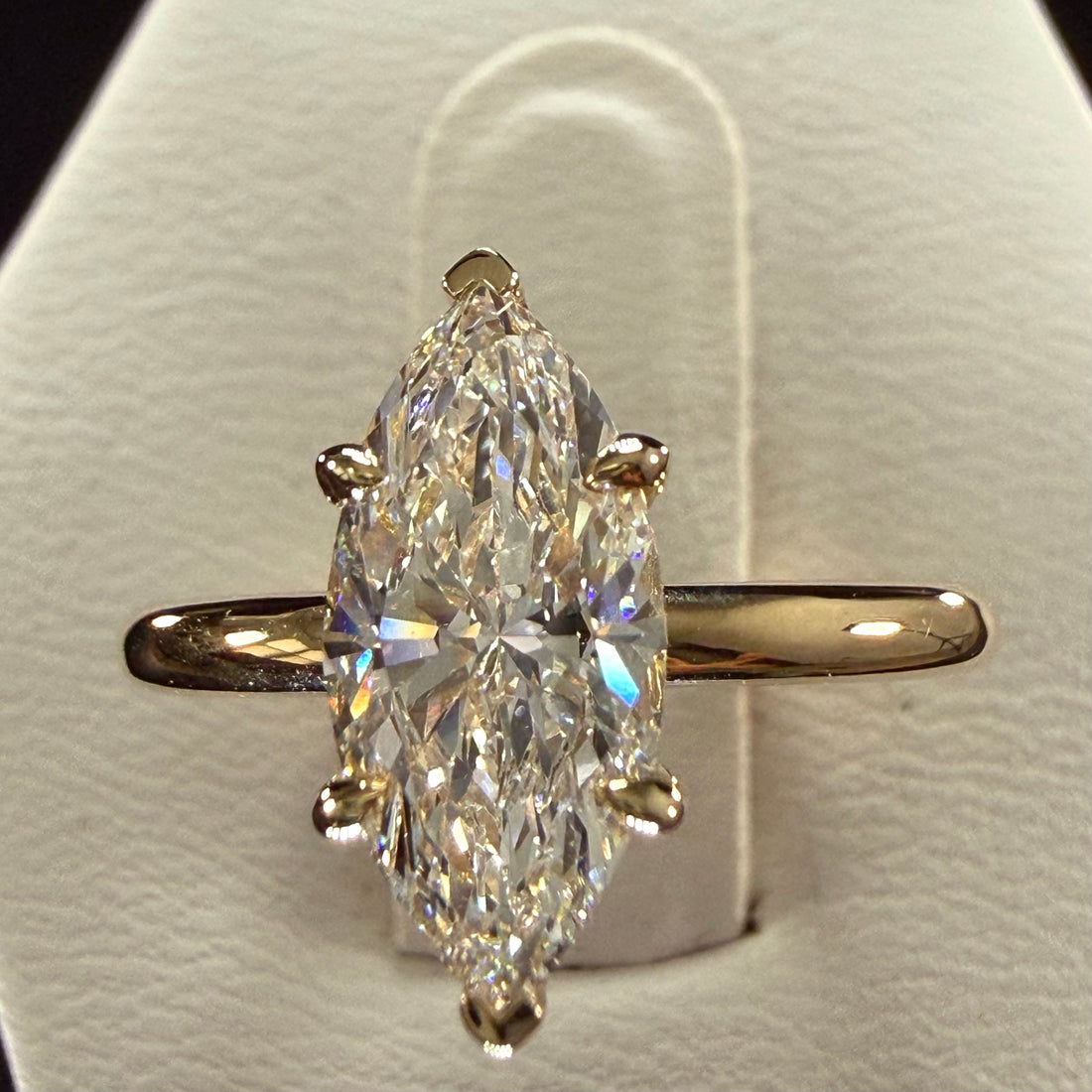 1.5ct Marquise Cut Lab Grown Diamond Engagement Ring
