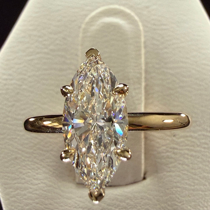 1.5ct Marquise Cut Lab Grown Diamond Engagement Ring