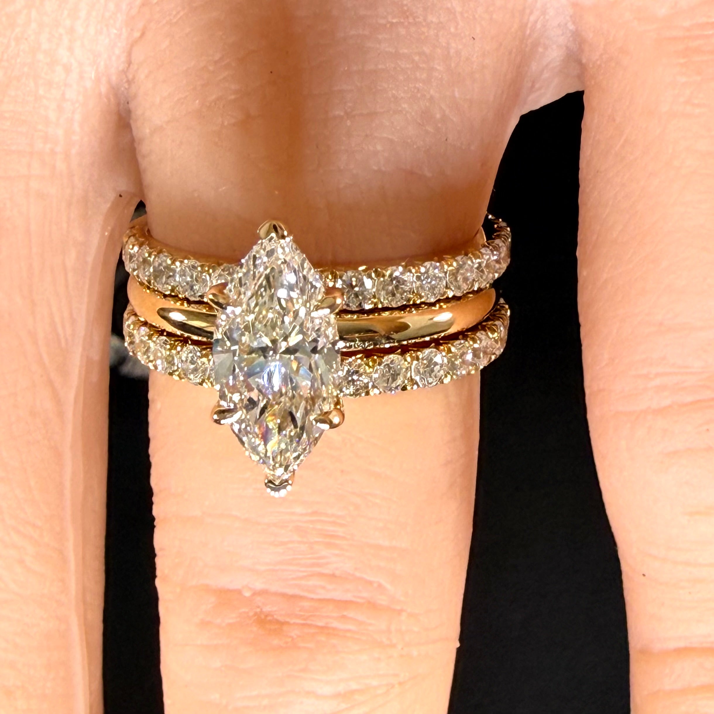 Marquise Lab Grown Diamond Engagement Ring | 1.5ct IGI Certified | 14K Yellow Gold Solitaire