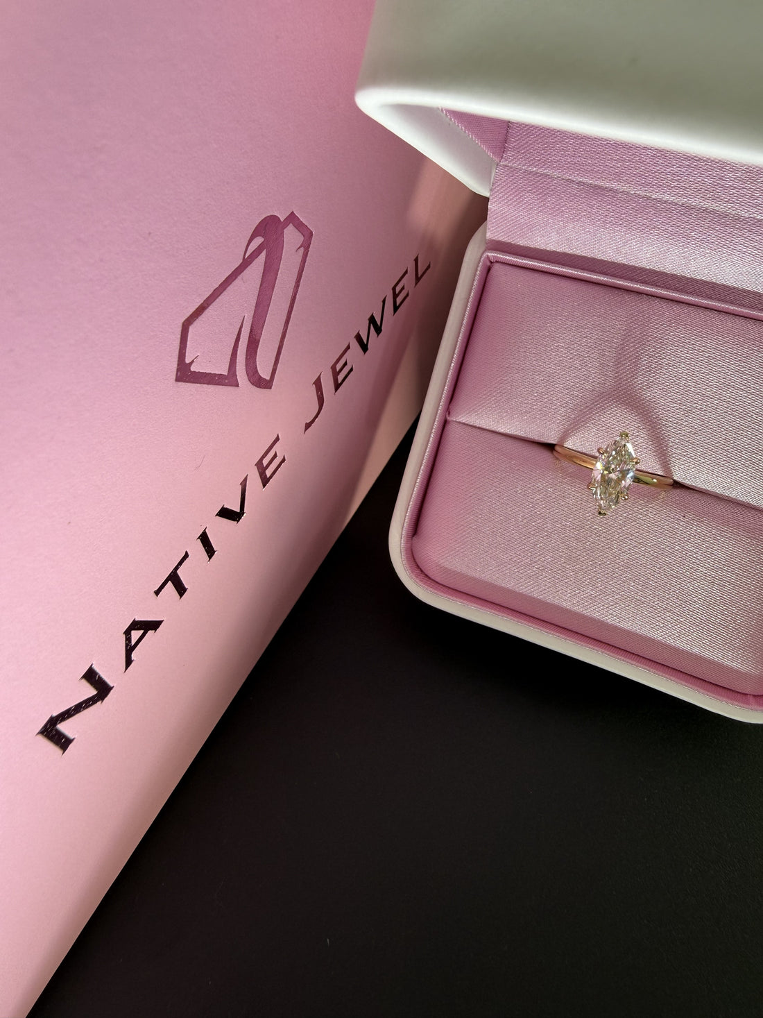 Marquise Lab Grown Diamond Engagement Ring | 1.5ct IGI Certified | 14K Yellow Gold Solitaire