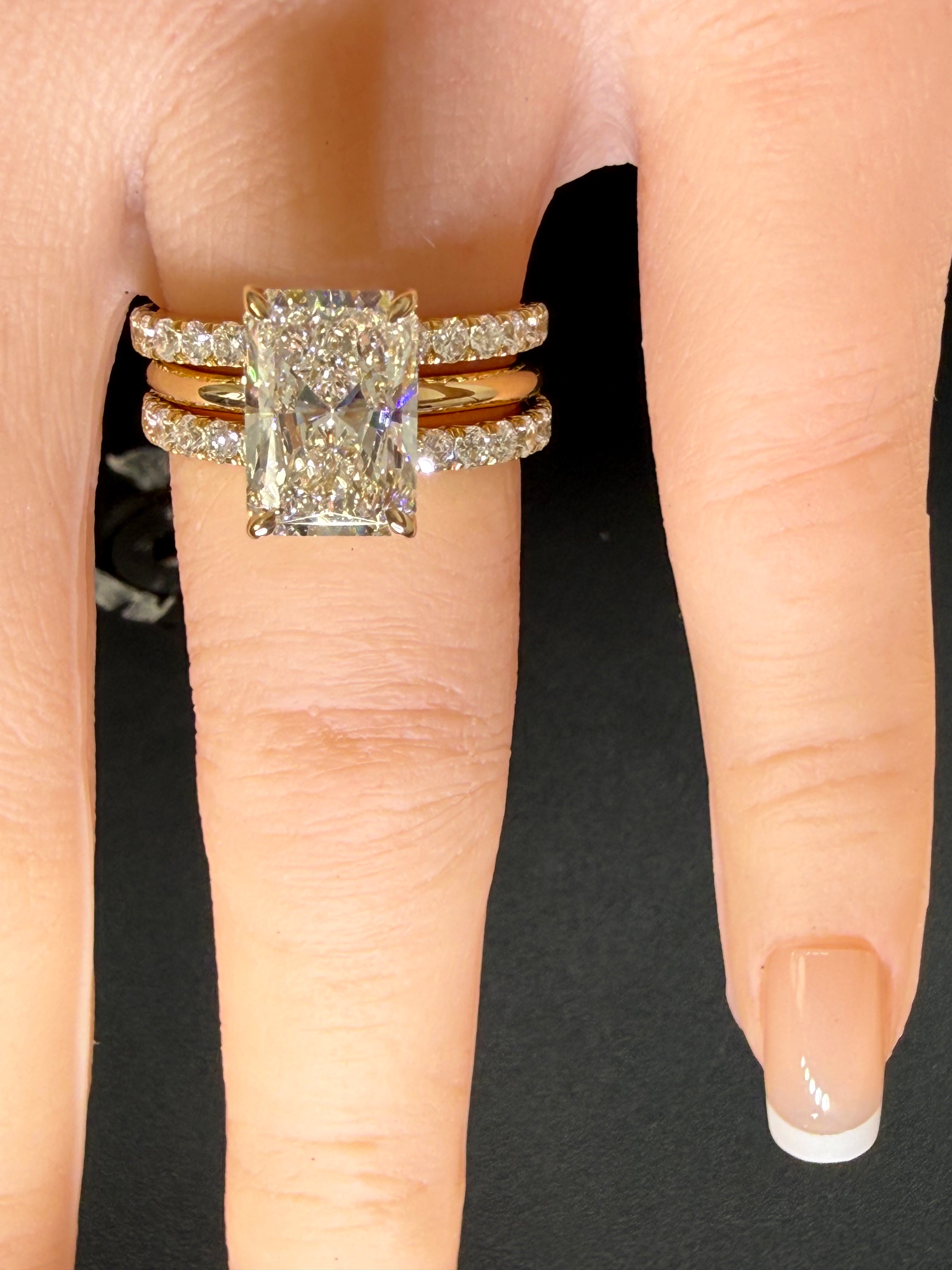 1.5 ct Radiant Cut Lab-Grown Diamond on finger