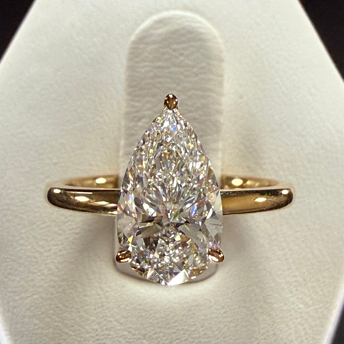 Pear Lab Grown Diamond Engagement Ring | 1.5ct IGI Certified | 14K Yellow Gold