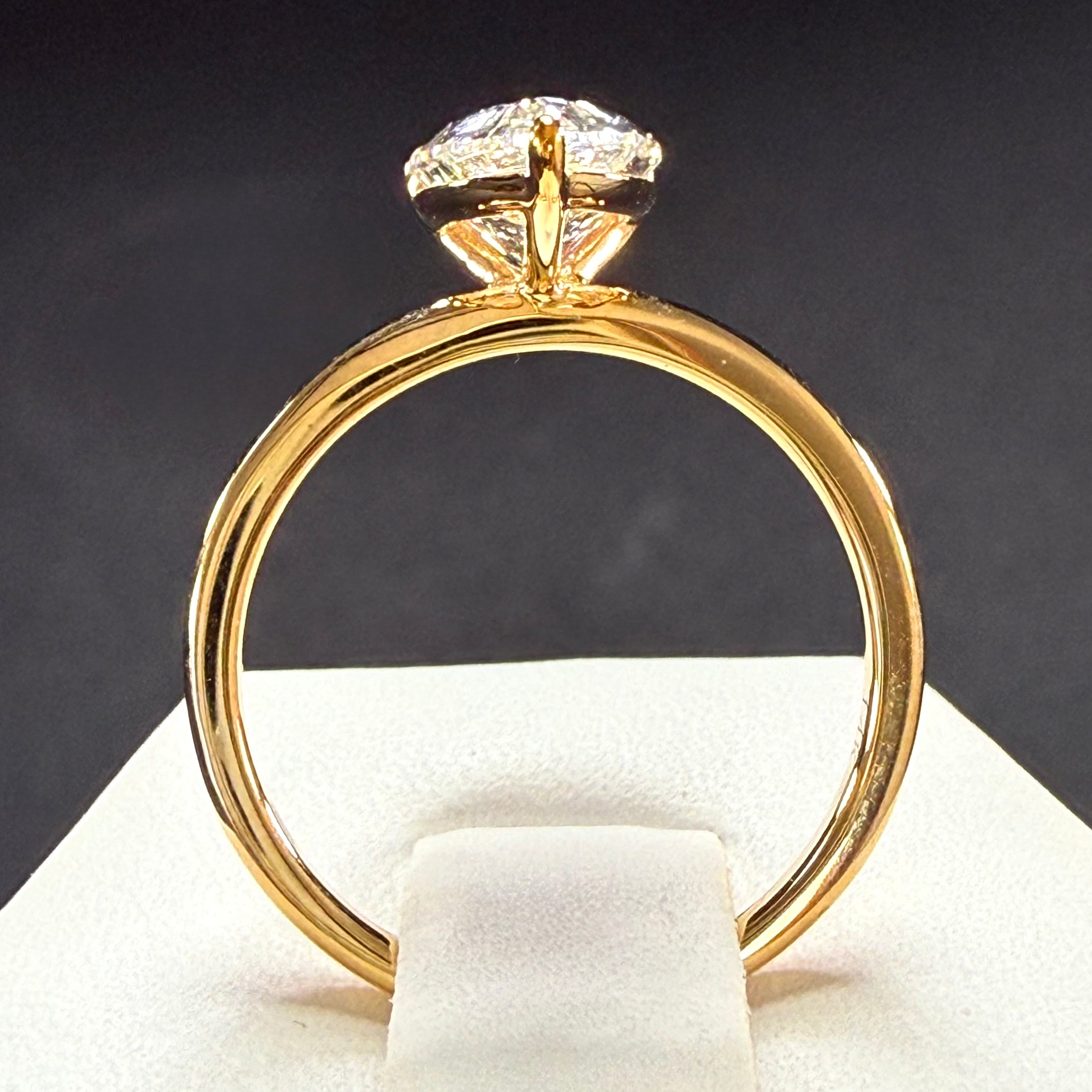 Pear Lab Grown Diamond Engagement Ring | 1.5ct IGI Certified | 14K Yellow Gold