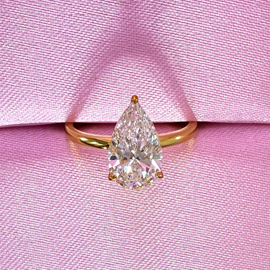 Pear Lab Grown Diamond Engagement Ring | 1.5ct IGI Certified | 14K Yellow Gold