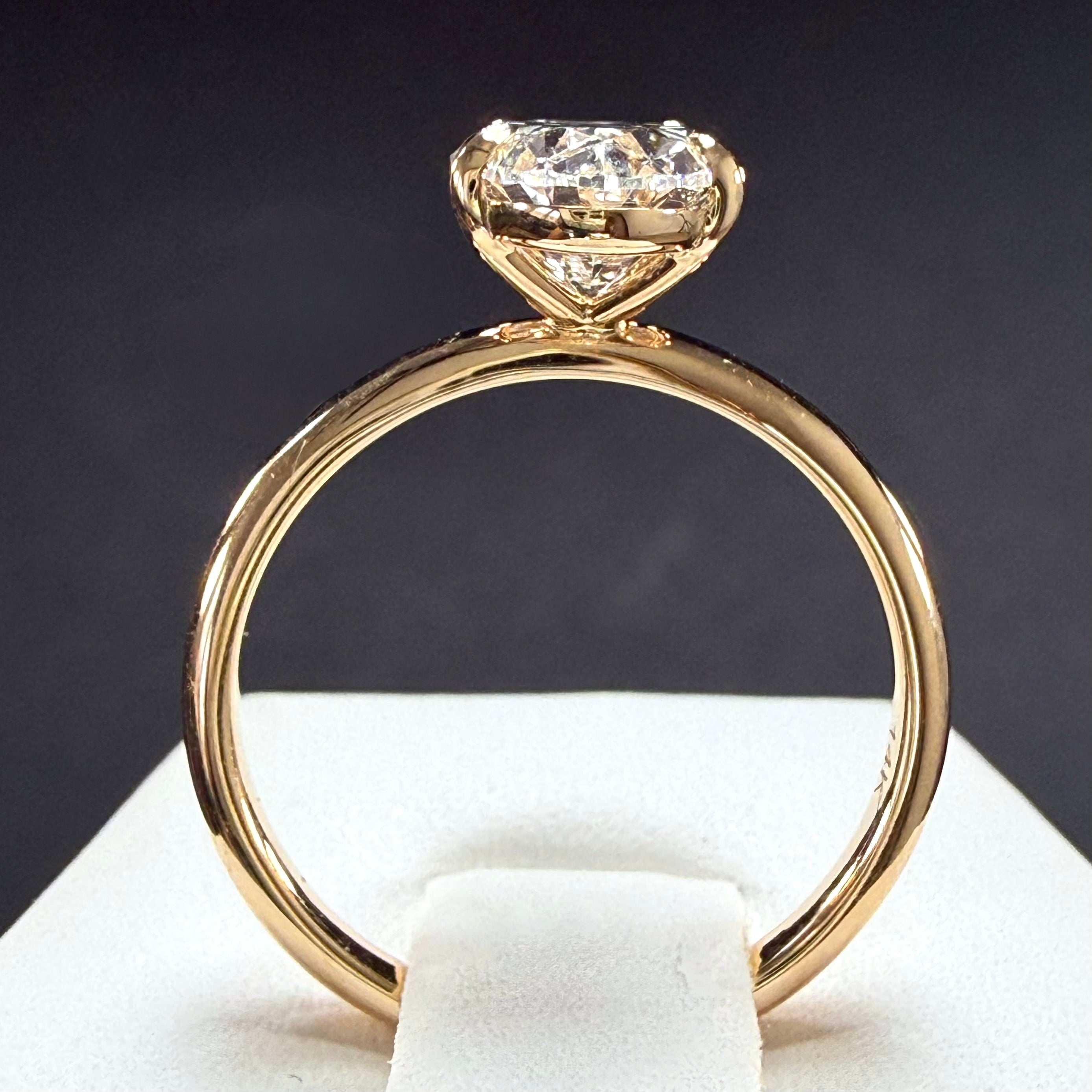 Oval Lab Grown Diamond Engagement Ring | 3.03ct IGI Certified | 14K Yellow Gold
