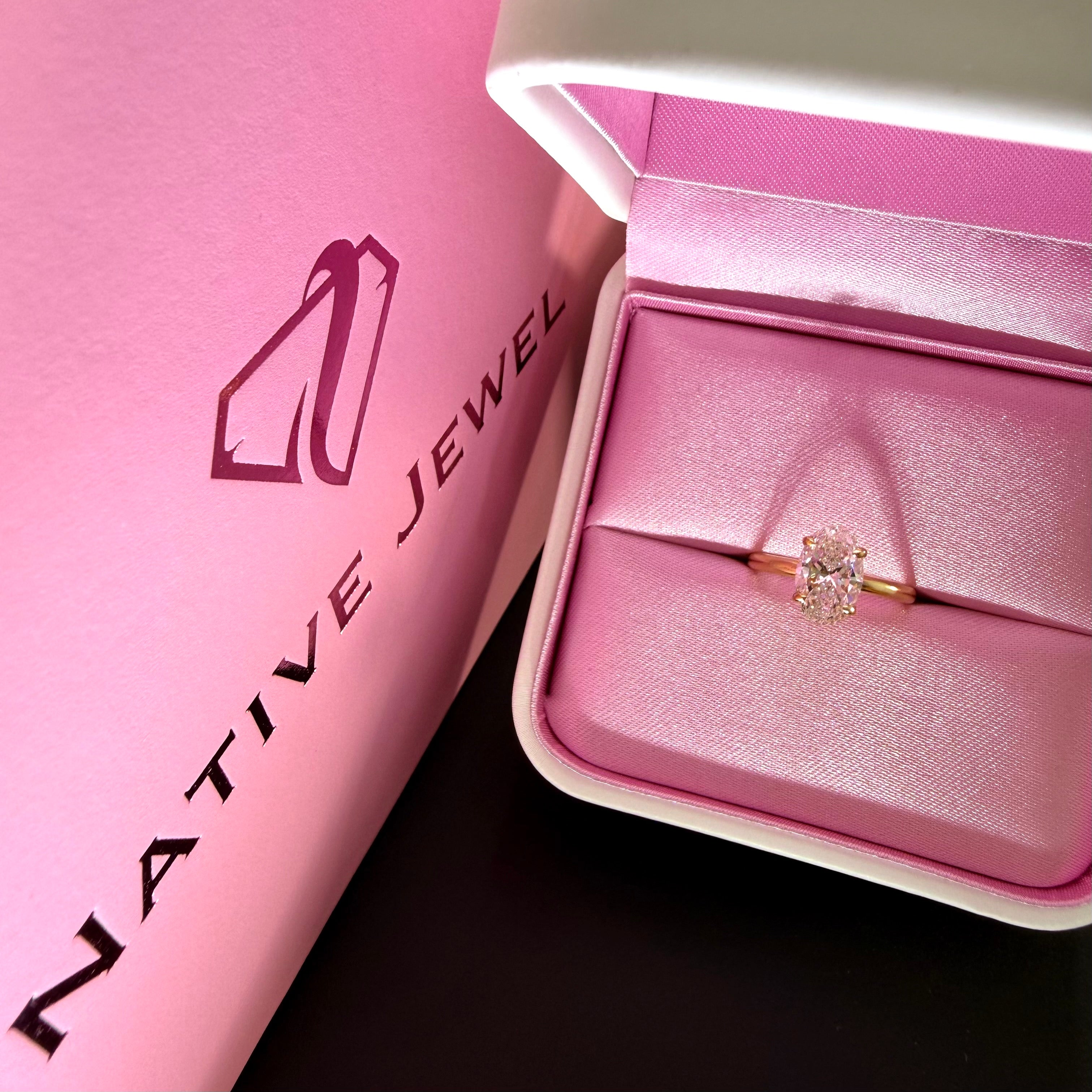 Oval Lab Grown Diamond Engagement Ring | 3.03ct IGI Certified | 14K Yellow Gold