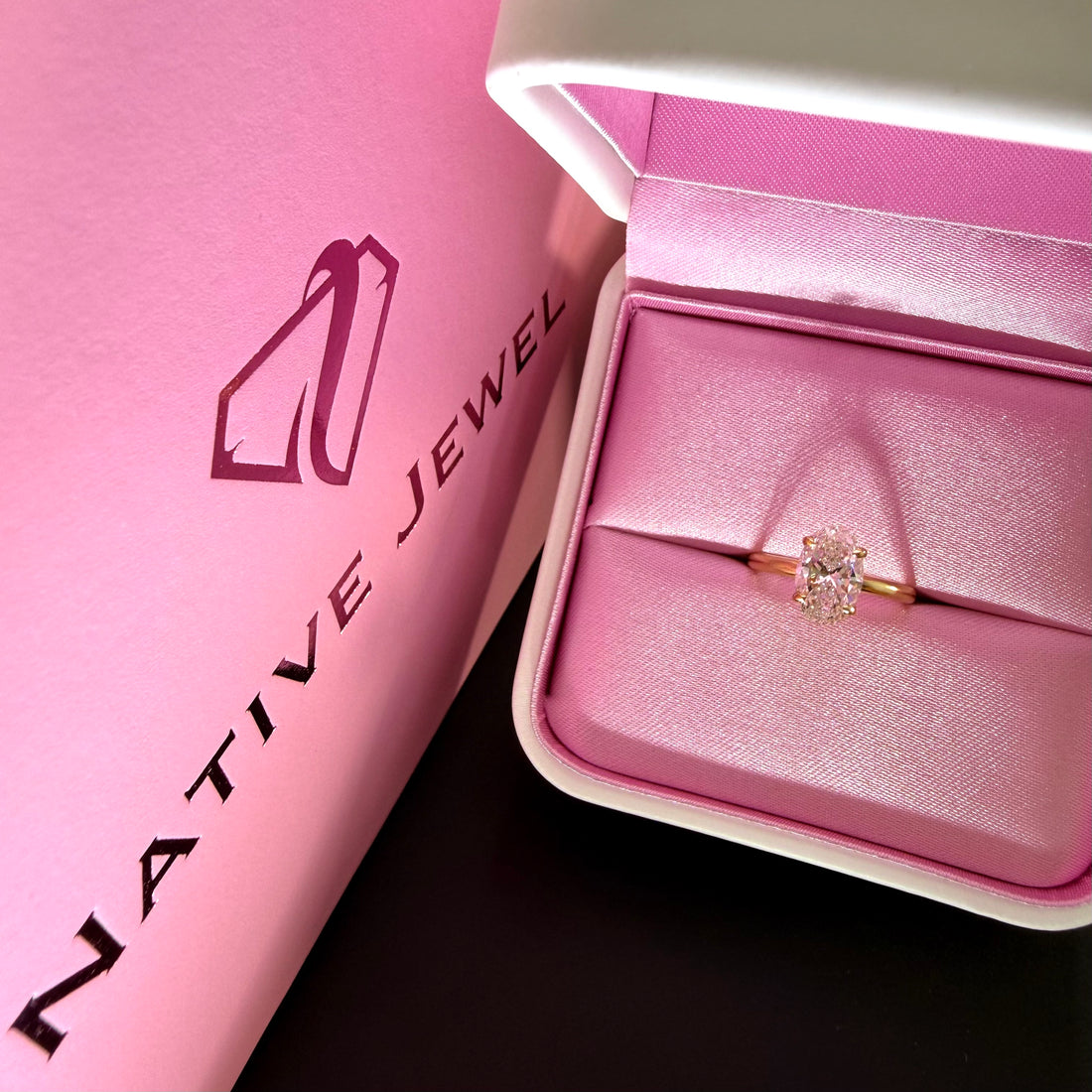 Oval Lab Grown Diamond Engagement Ring | 3.03ct IGI Certified | 14K Yellow Gold