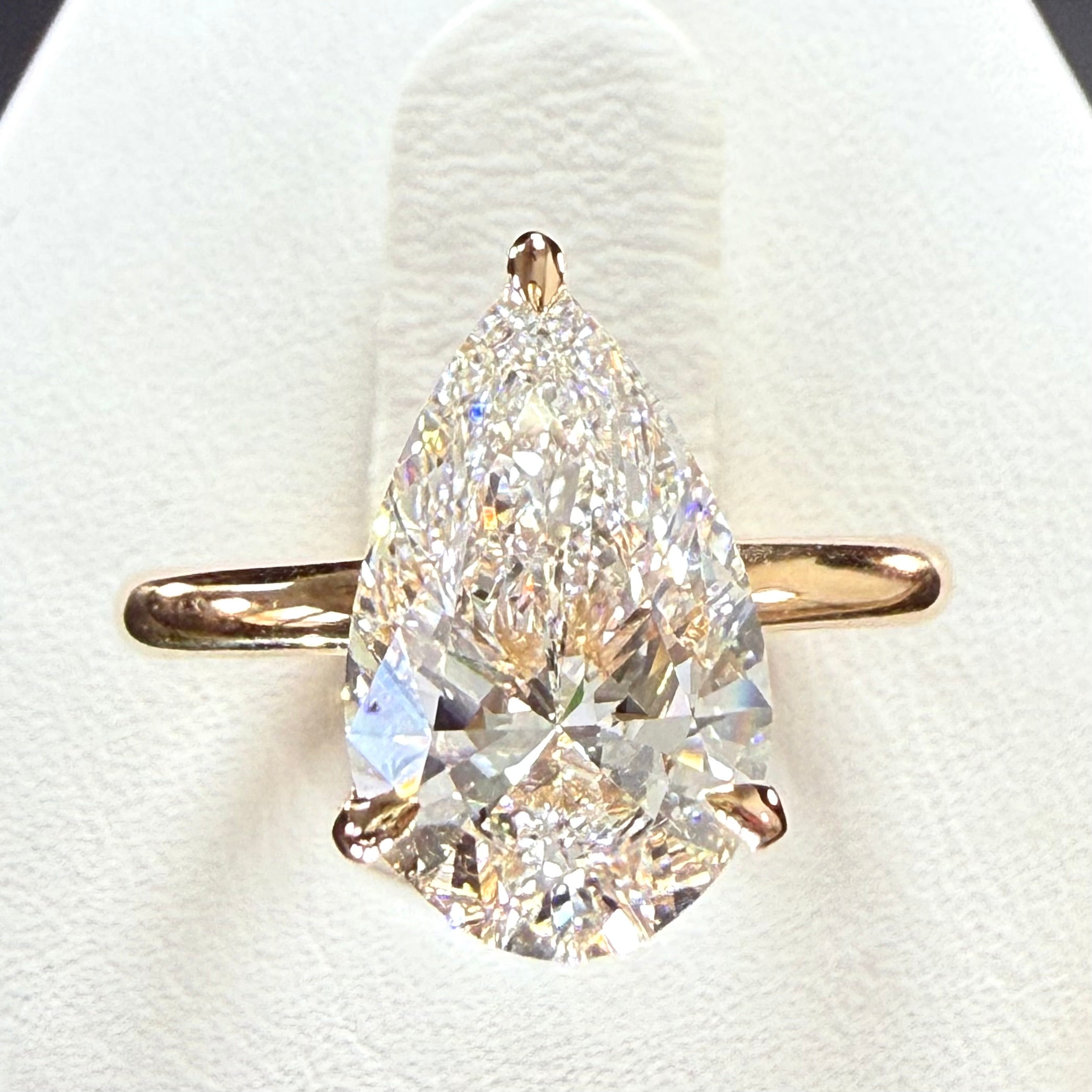 3.03 ct Pear-Cut Lab-Grown Diamond Solitaire Engagement Ring