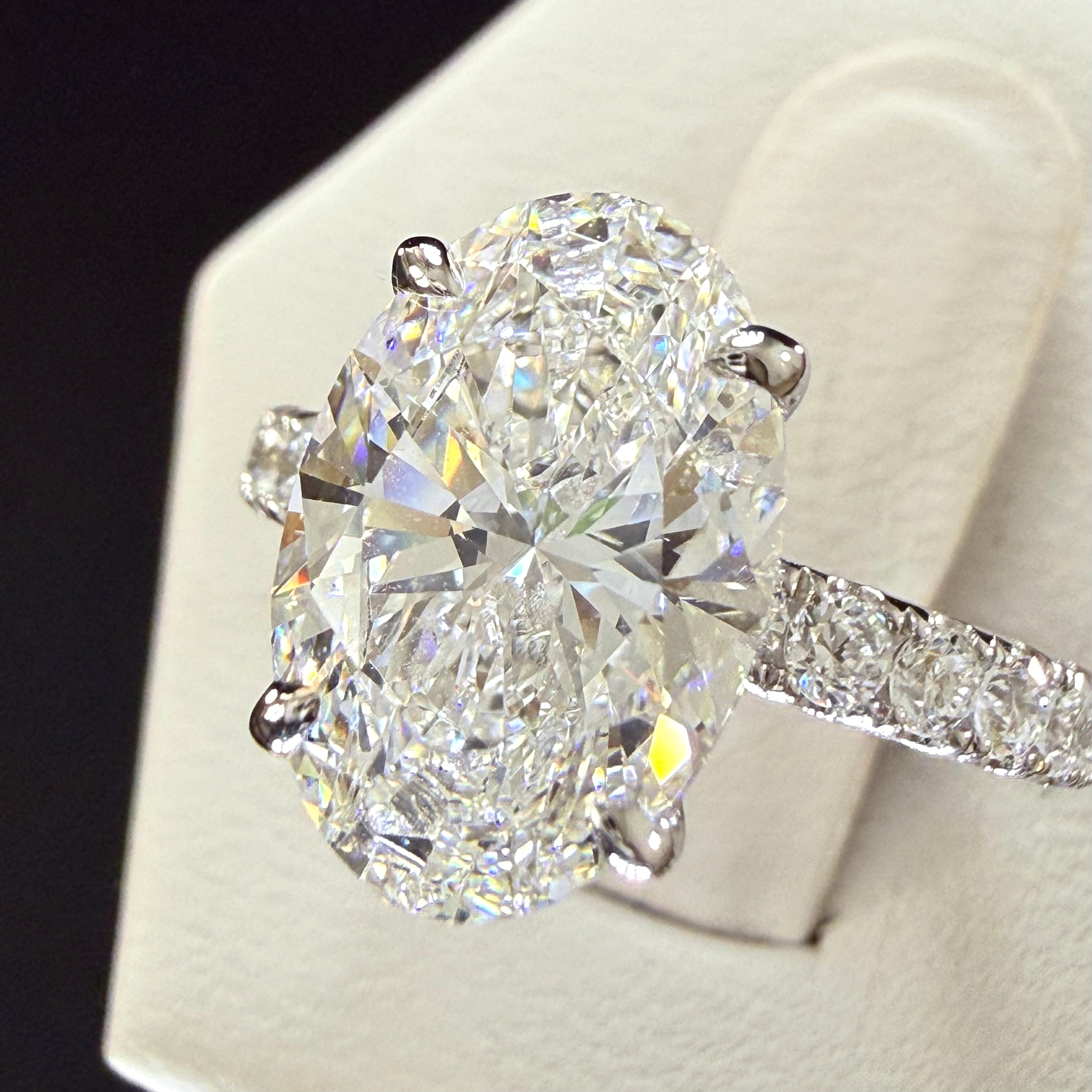 Oval Lab Grown Diamond Engagement Ring | 2.75ct IGI Certified | 14K White Gold