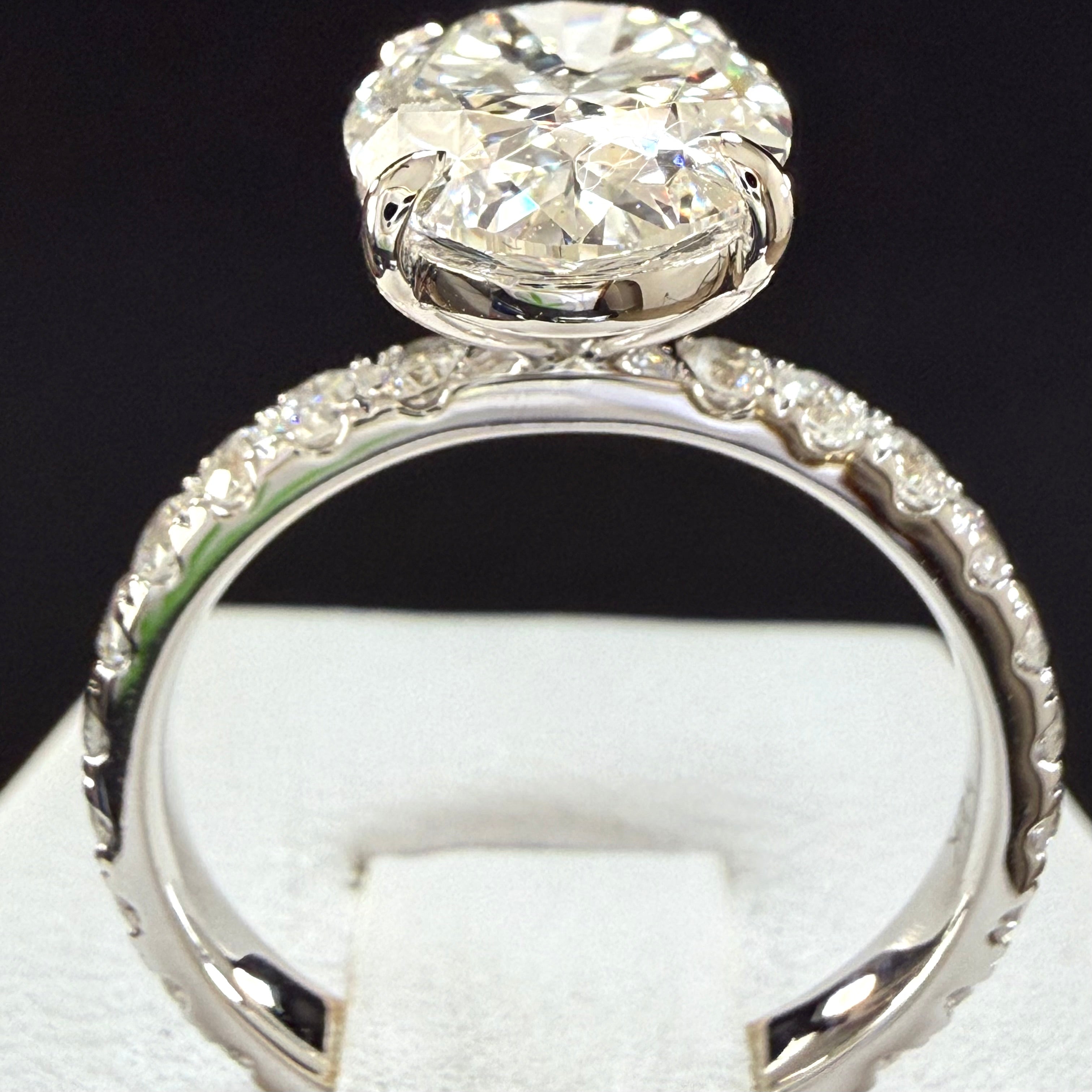 Oval Lab Grown Diamond Engagement Ring | 2.75ct IGI Certified | 14K White Gold