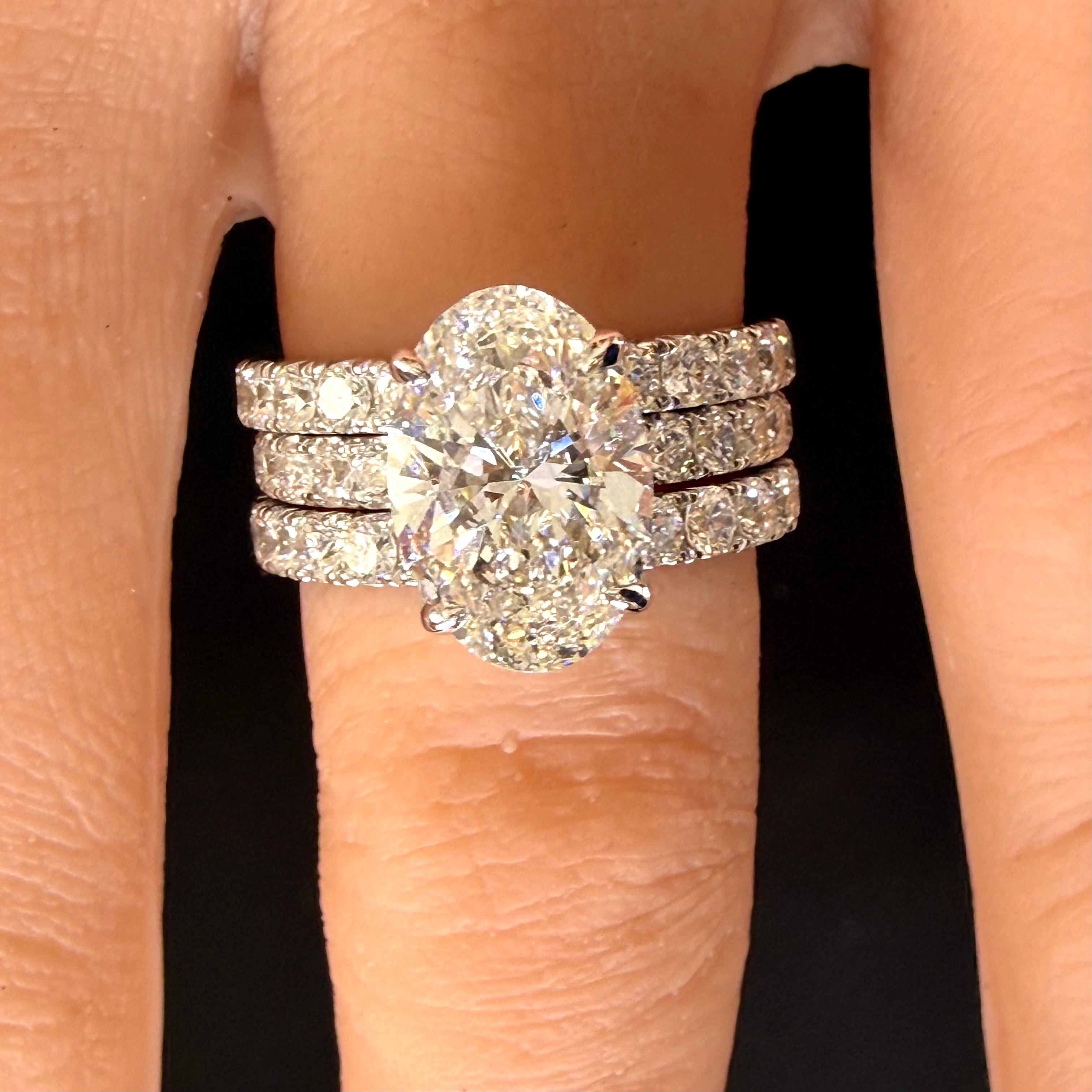 Oval Lab Grown Diamond Engagement Ring | 2.75ct IGI Certified | 14K White Gold