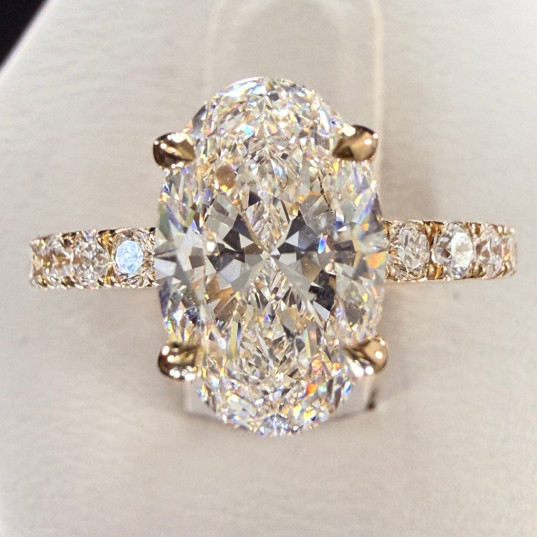 Oval Lab Grown Diamond Engagement Ring | 2.78ct IGI Certified | 14K Yellow Gold