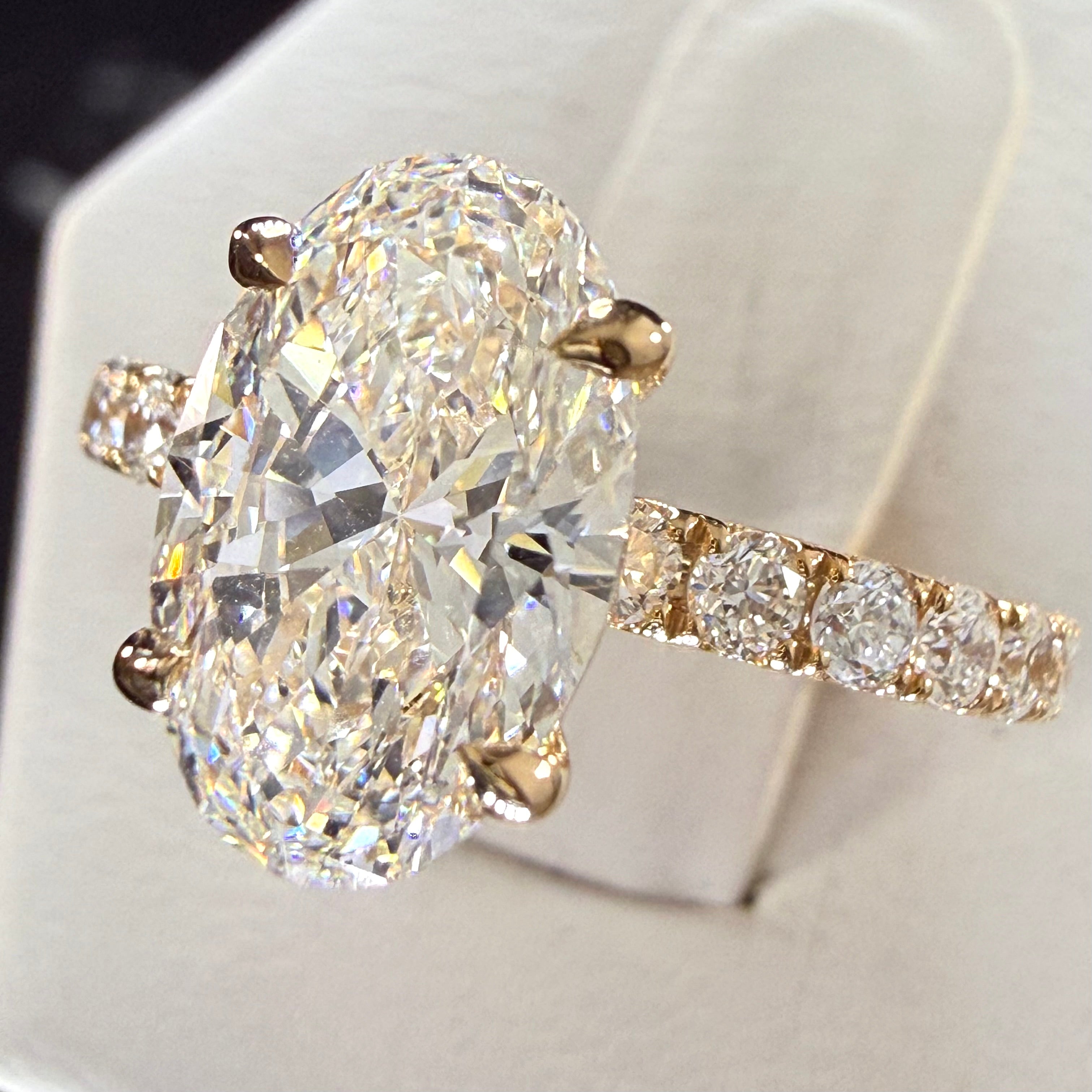Oval Lab Grown Diamond Engagement Ring | 2.78ct IGI Certified | 14K Yellow Gold