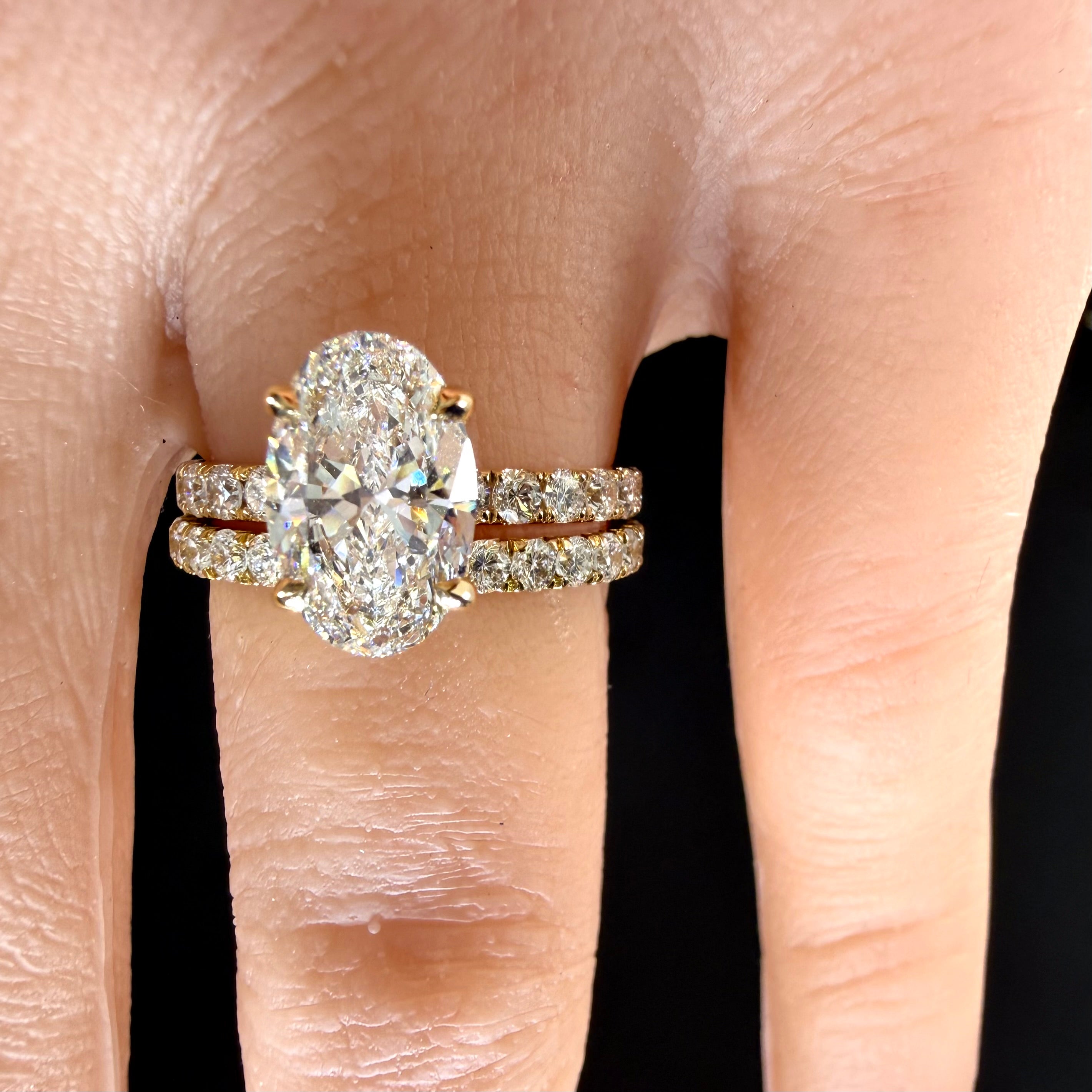 Oval Lab Grown Diamond Engagement Ring | 2.78ct IGI Certified | 14K Yellow Gold