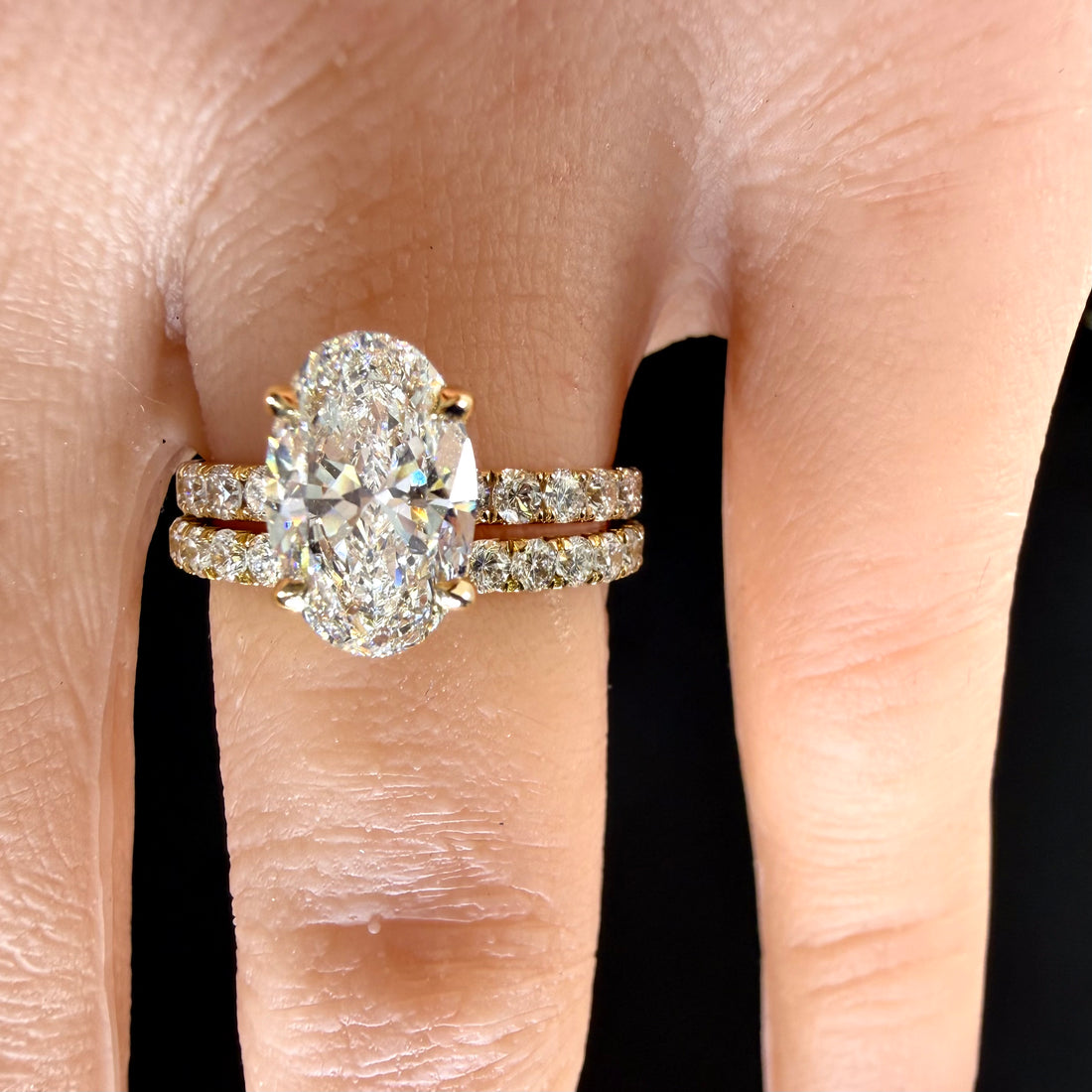 Oval Lab Grown Diamond Engagement Ring | 2.78ct IGI Certified | 14K Yellow Gold