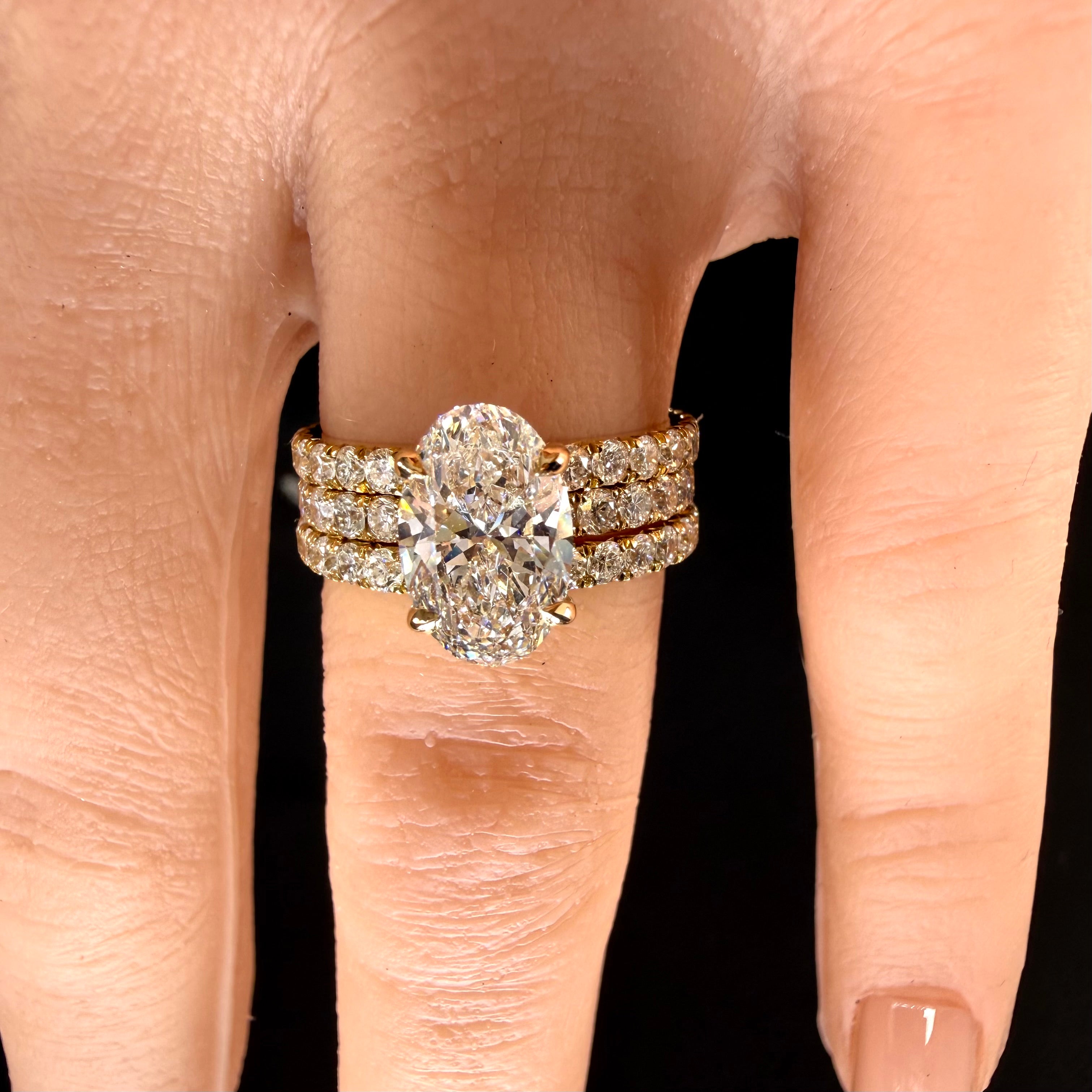 Oval Lab Grown Diamond Engagement Ring | 2.78ct IGI Certified | 14K Yellow Gold