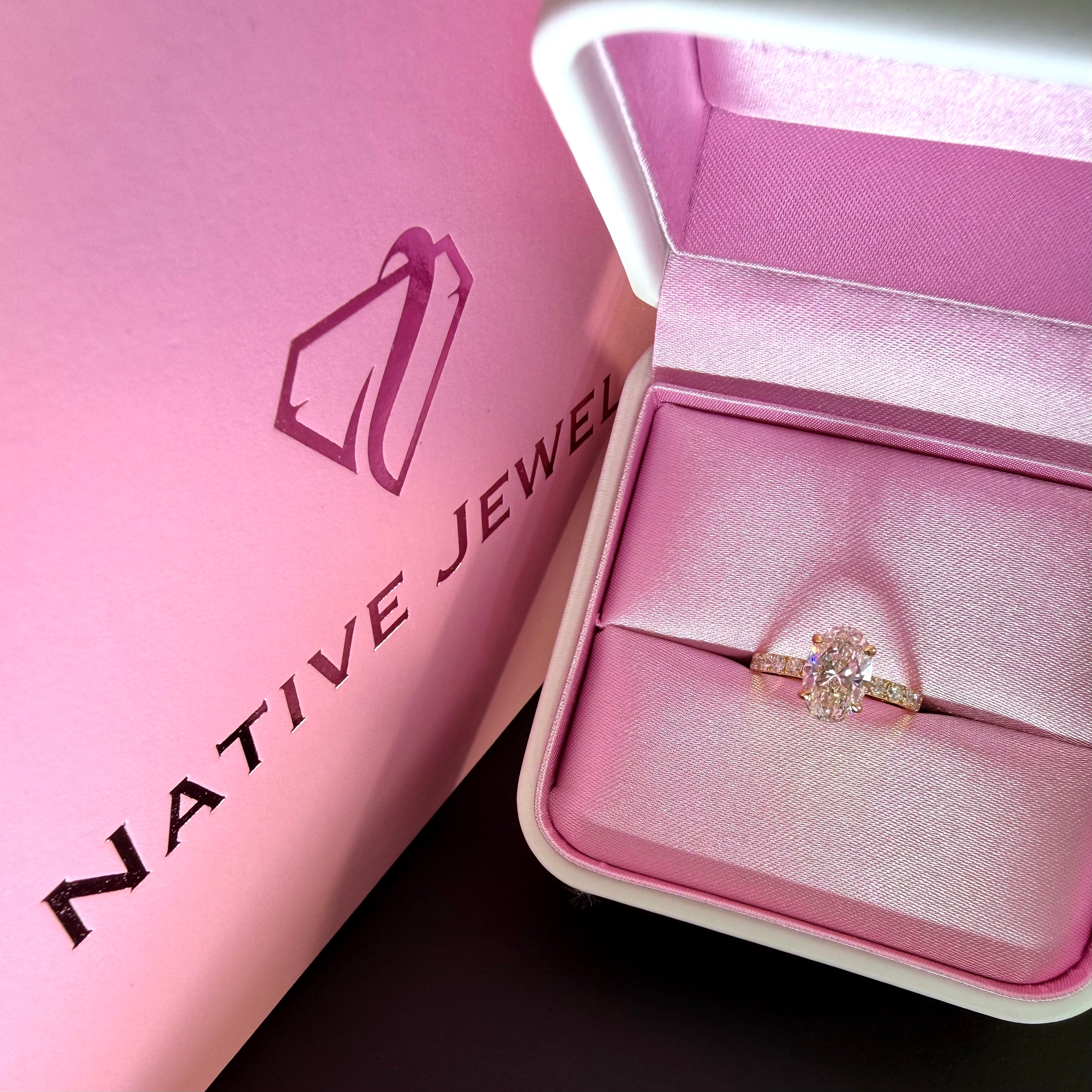 Oval Lab Grown Diamond Engagement Ring | 2.78ct IGI Certified | 14K Yellow Gold
