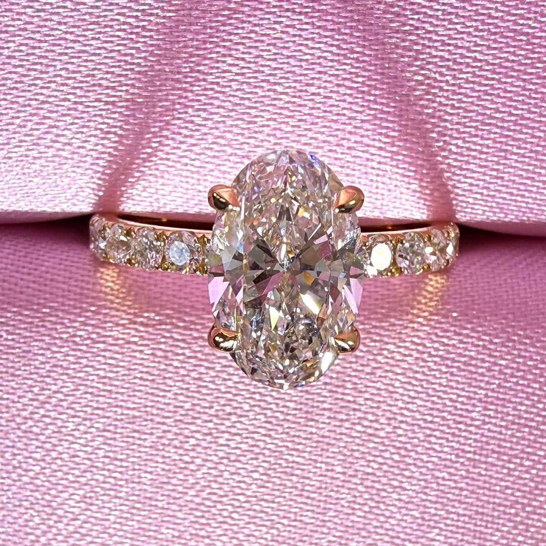 Oval Lab Grown Diamond Engagement Ring | 2.78ct IGI Certified | 14K Yellow Gold