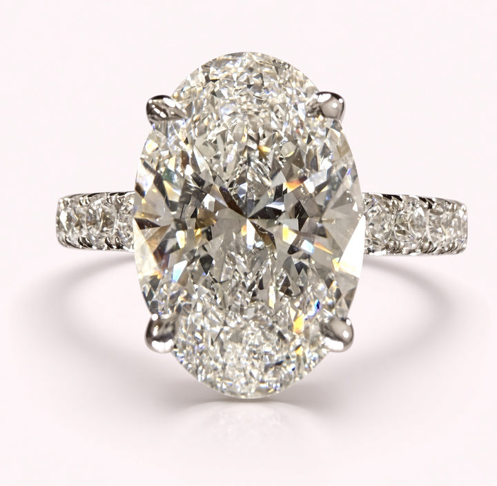 3.78ct Oval Cut Lab Grown Diamond Engagement Ring