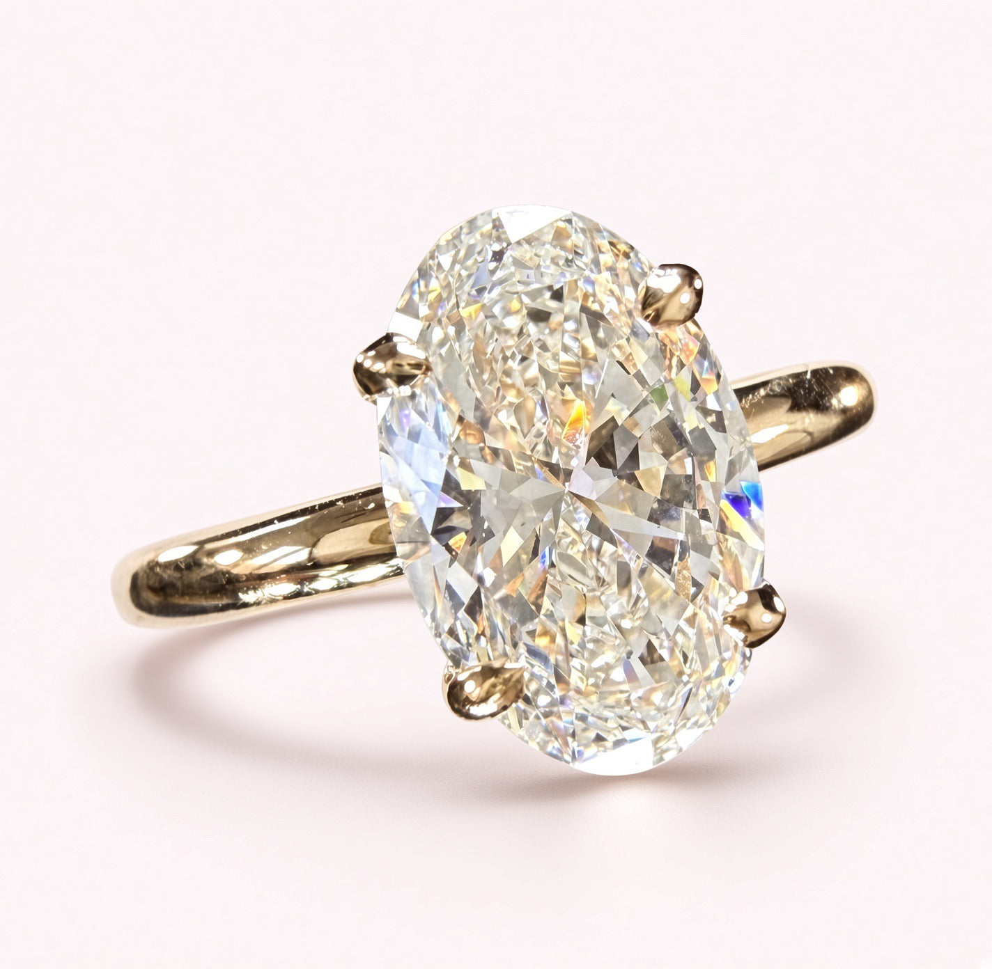 3.03ct Oval Cut Lab Grown Diamond Engagement Ring