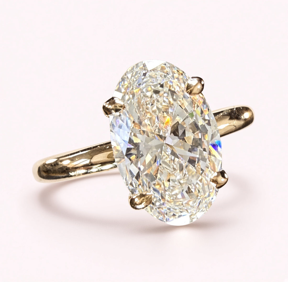 3.03ct Oval Cut Lab Grown Diamond Engagement Ring