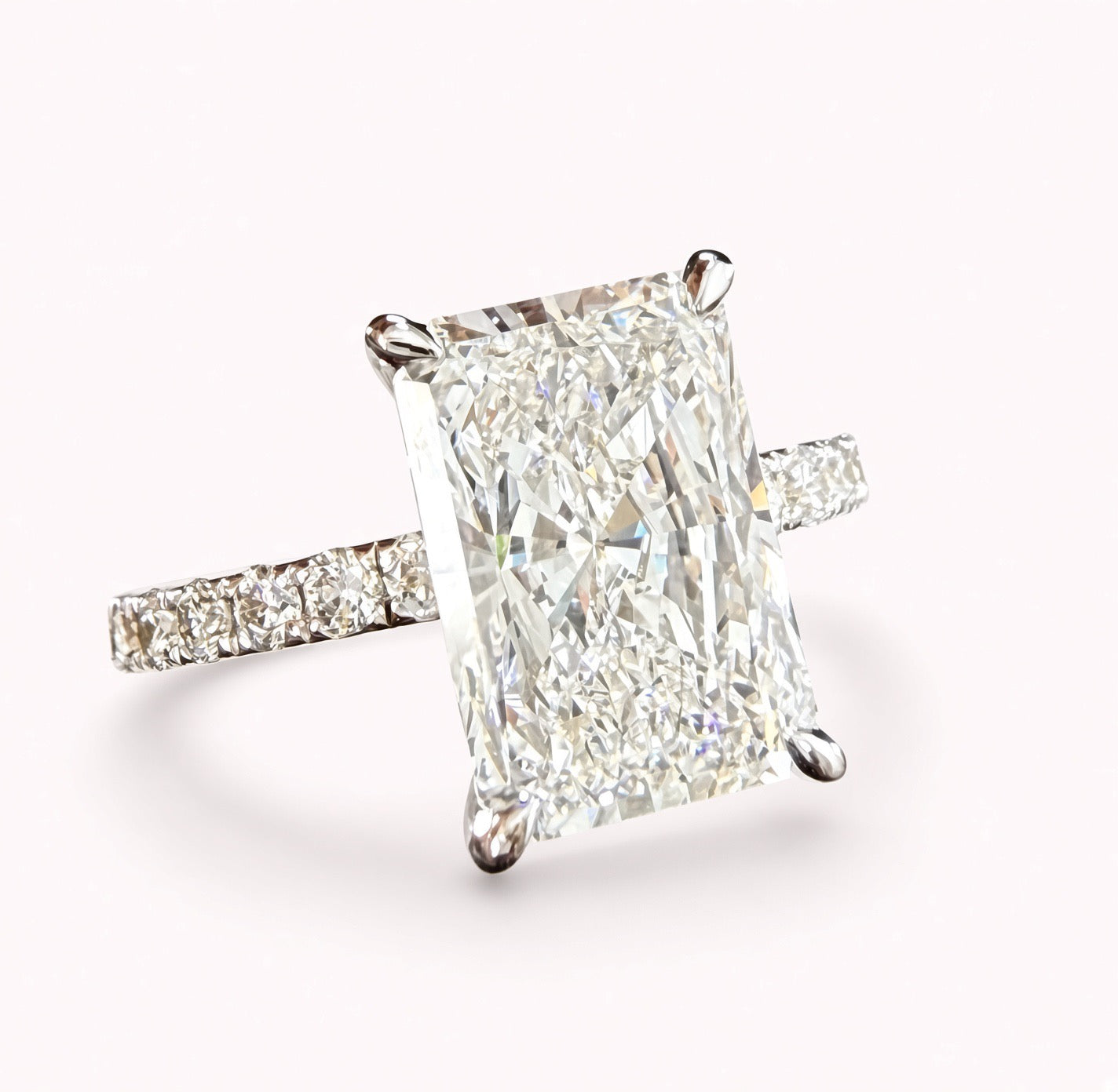 3.75ct Radiant Cut Lab Grown Diamond Engagement Ring
