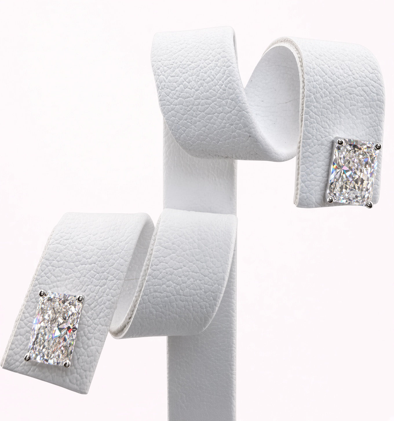 Radiant Cut Lab Grown Diamond Stud Earrings | 2.08cttw IGI Certified | 14K White Gold