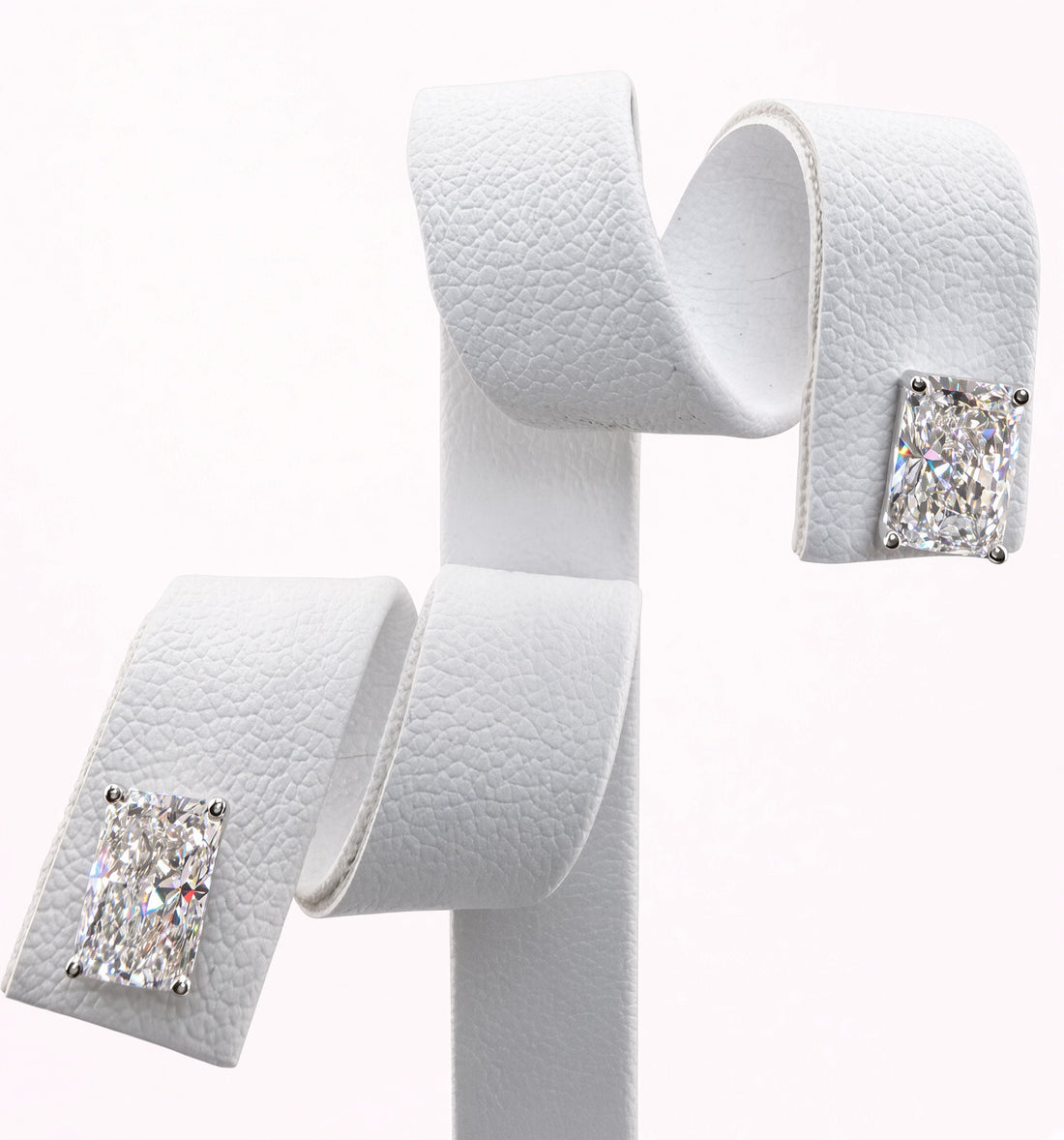 Radiant Cut Lab Grown Diamond Stud Earrings | 2.08cttw IGI Certified | 14K White Gold