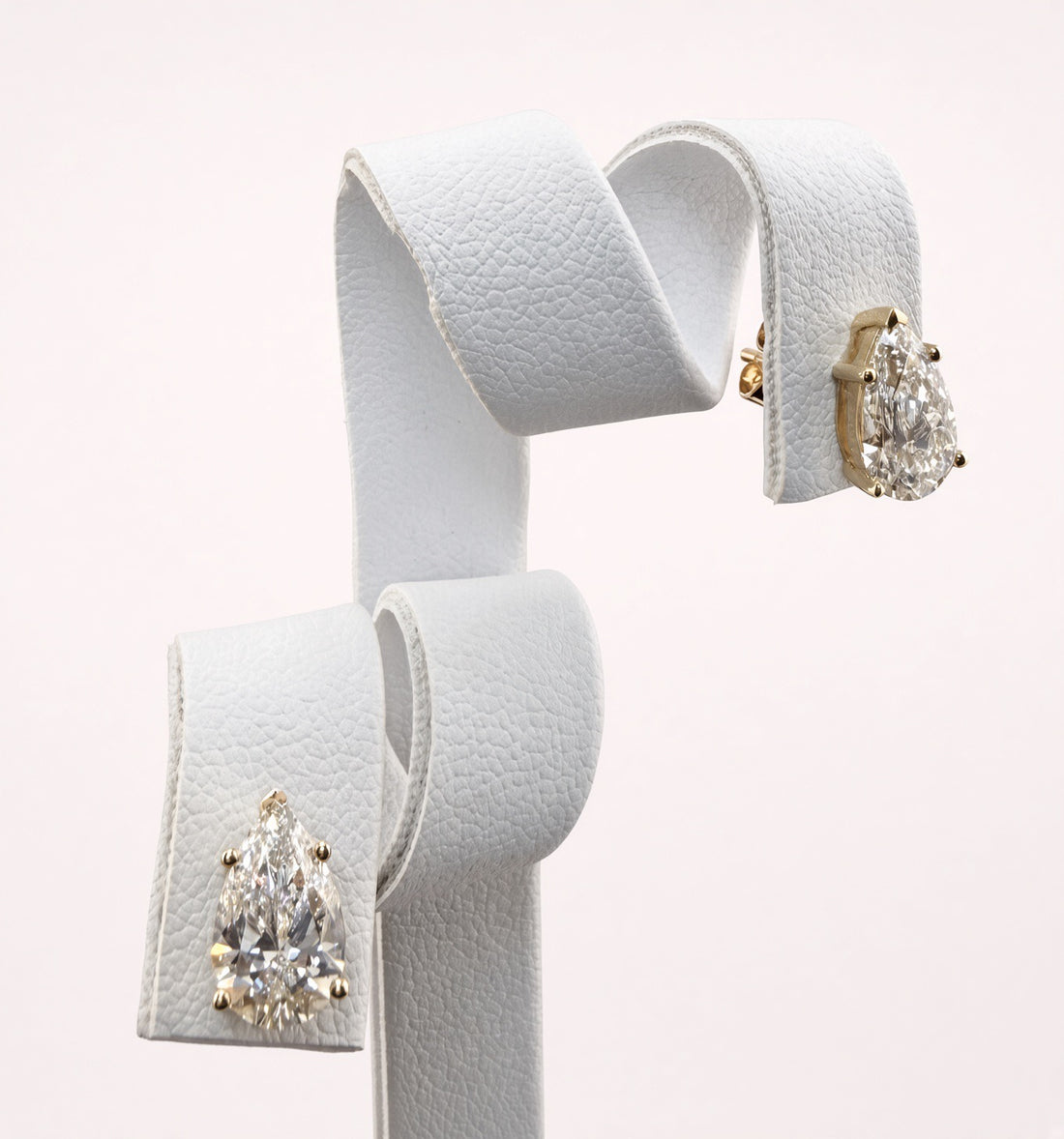 Pear Cut Lab Grown Diamond Stud Earrings | 2.18cttw IGI Certified | 14K Yellow Gold