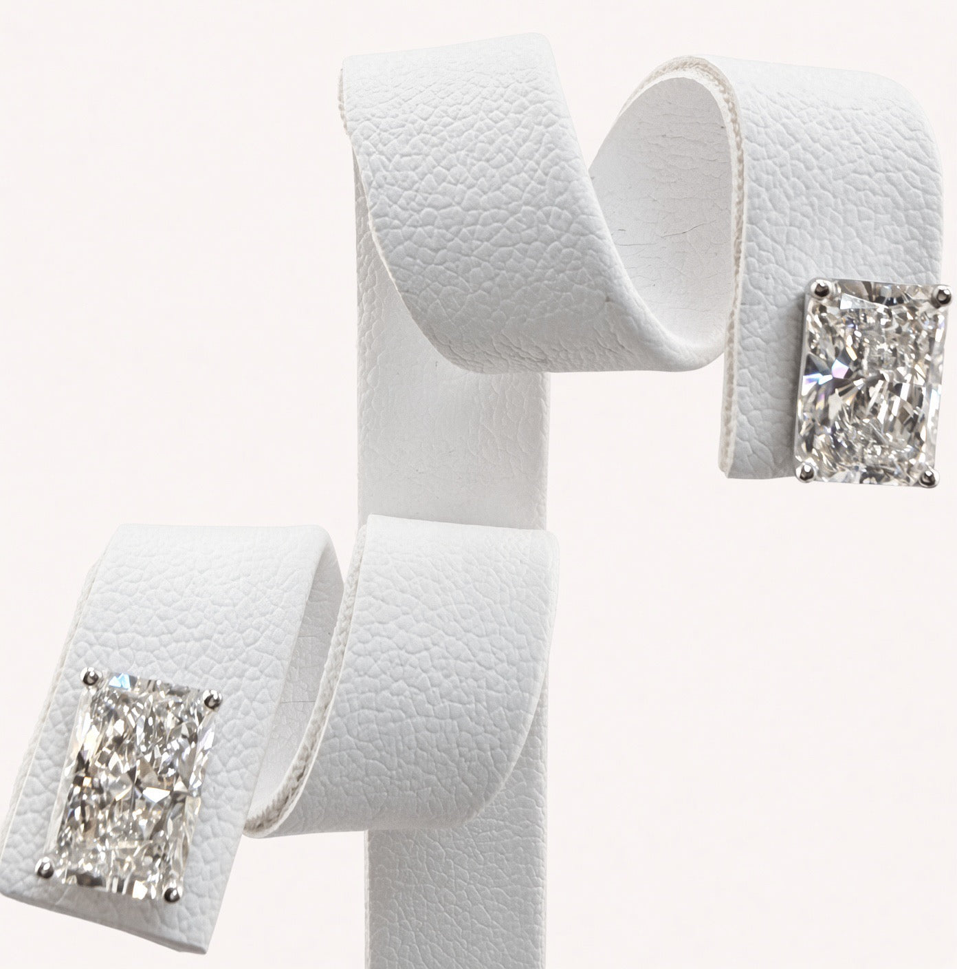 Radiant Cut Lab Grown Diamond Stud Earrings | 4cttw IGI Certified | 14K White Gold