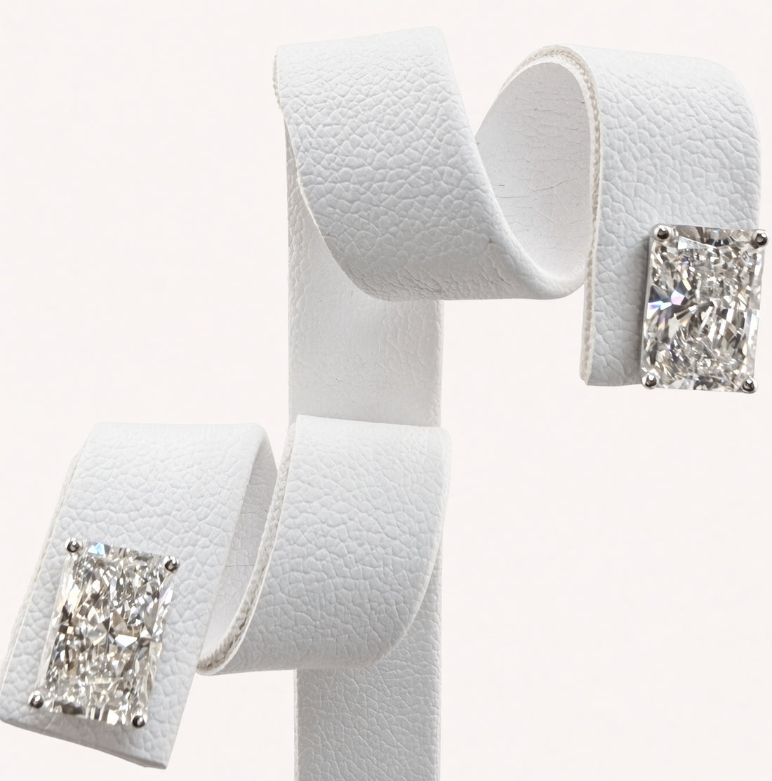 Radiant Cut Lab Grown Diamond Stud Earrings | 4cttw IGI Certified | 14K White Gold